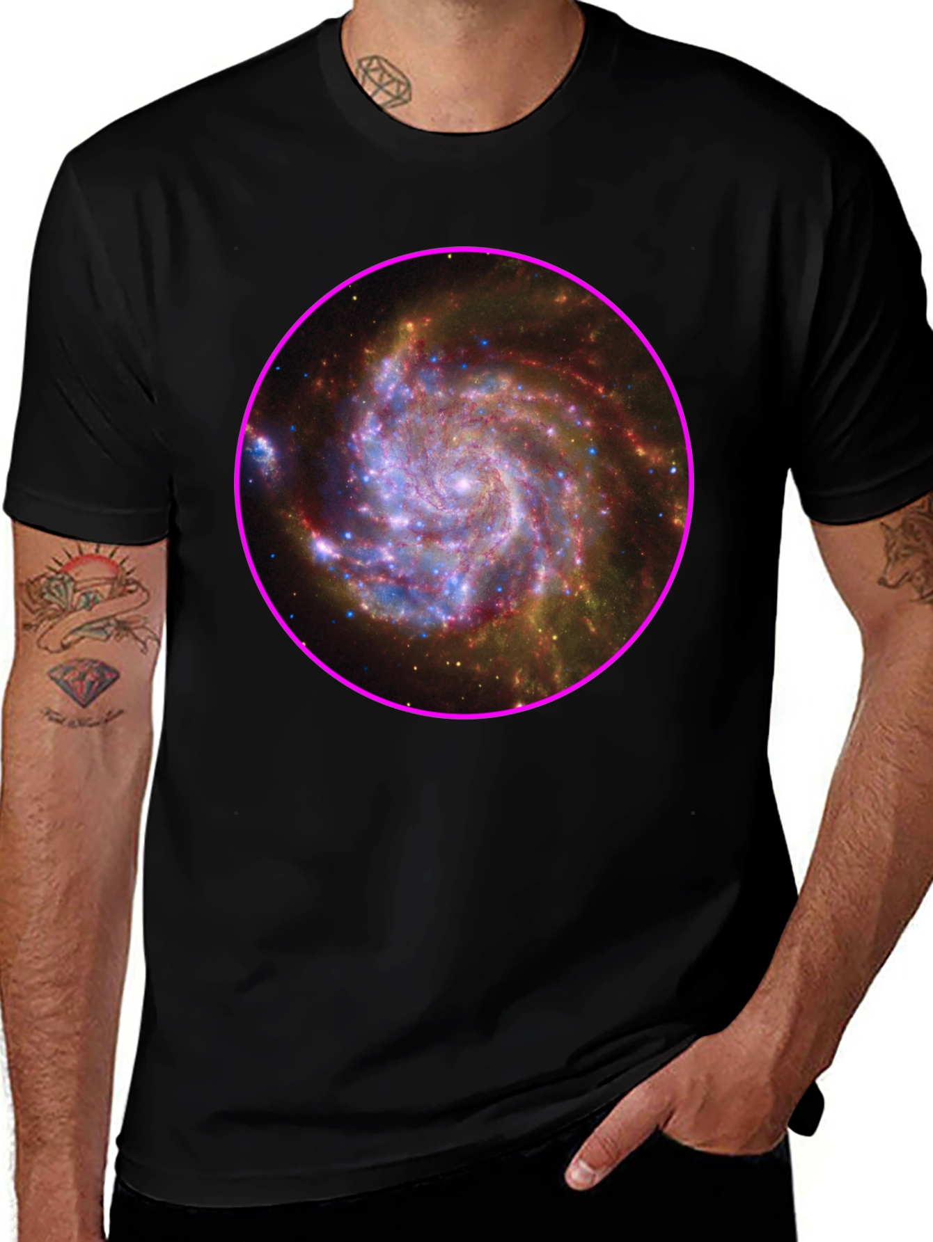 Galaxy Print Black T-Shirt
