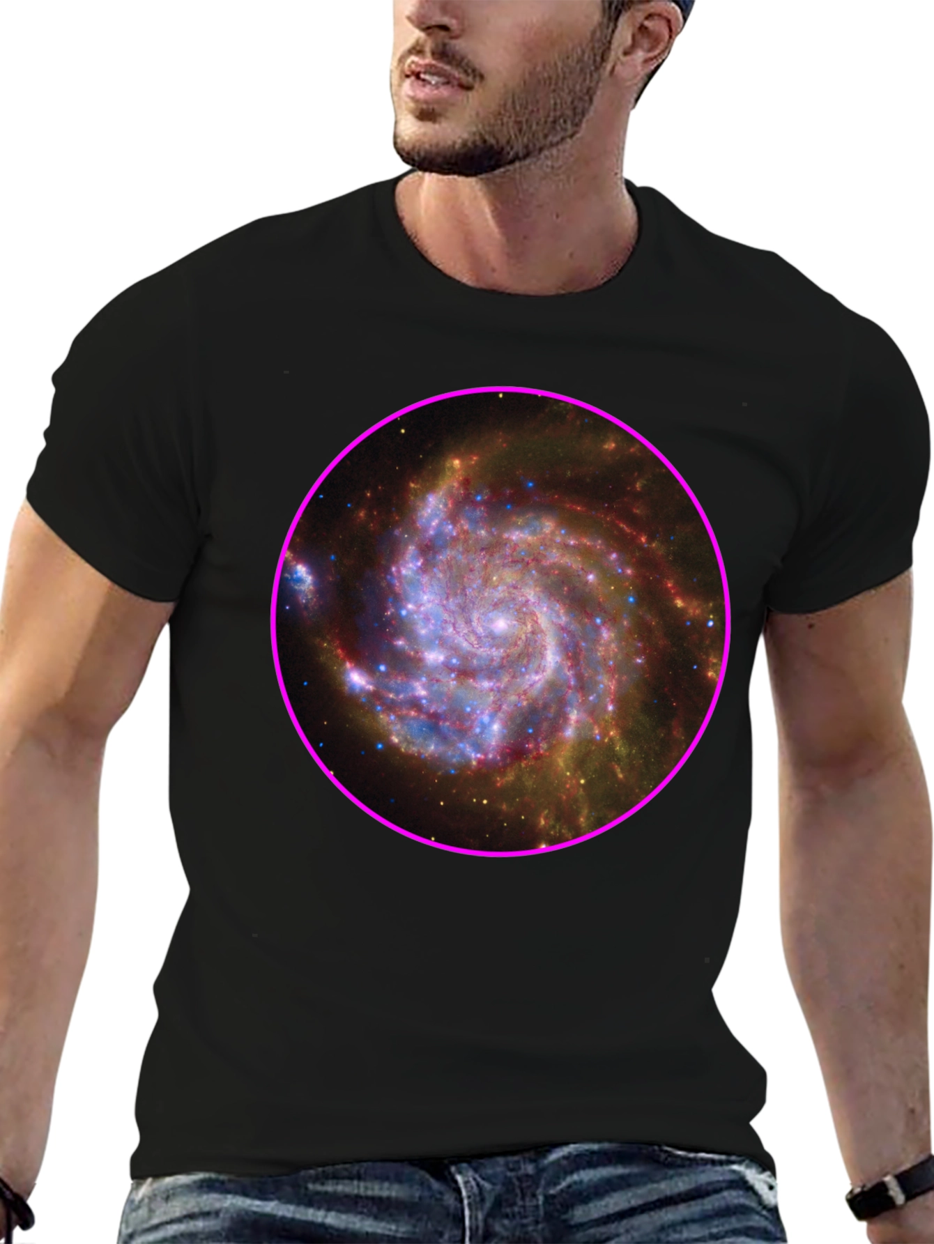Galaxy Print Black T-Shirt