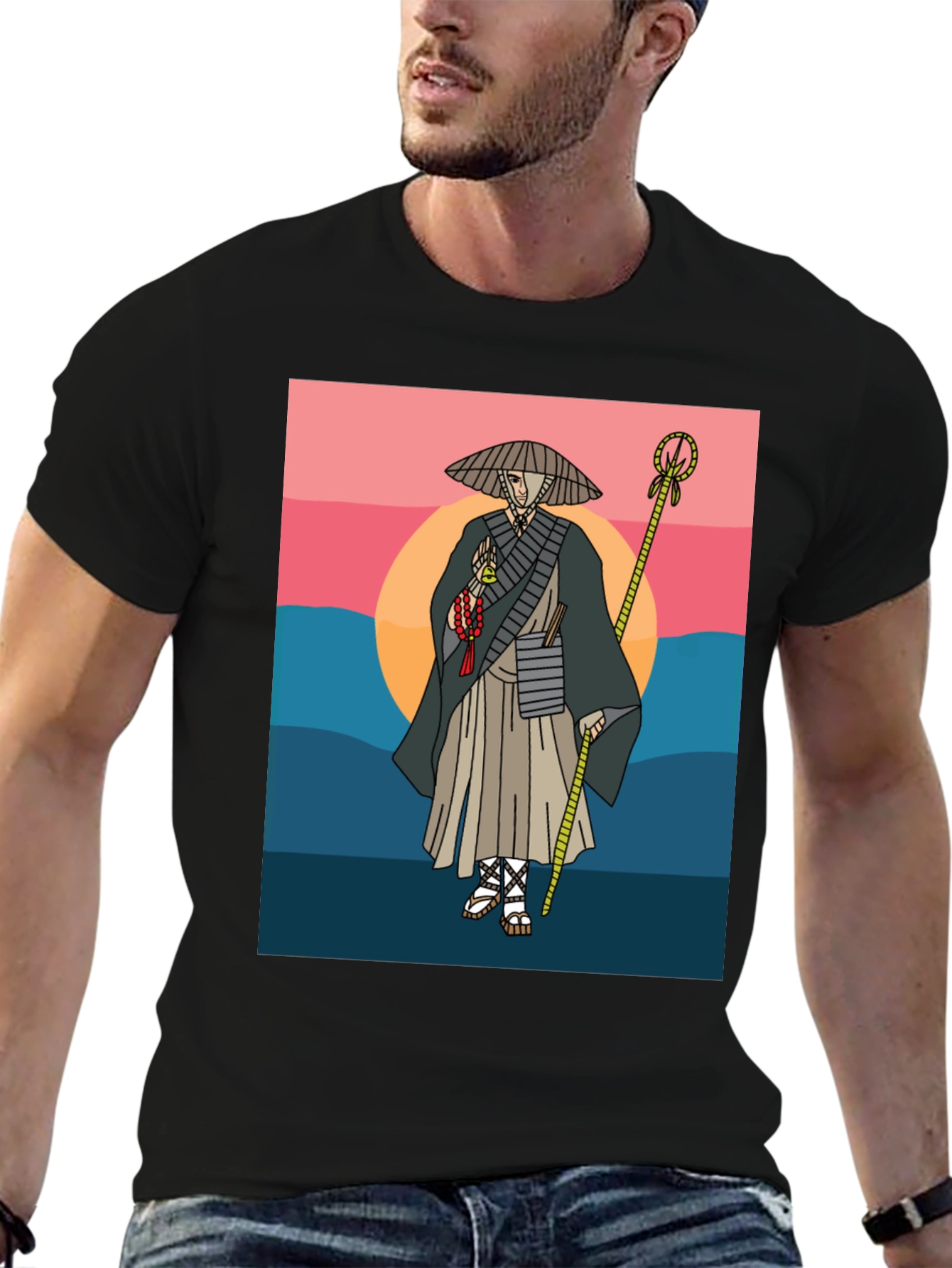 Samurai Sunset Graphic T-Shirt - Unique Design Tee