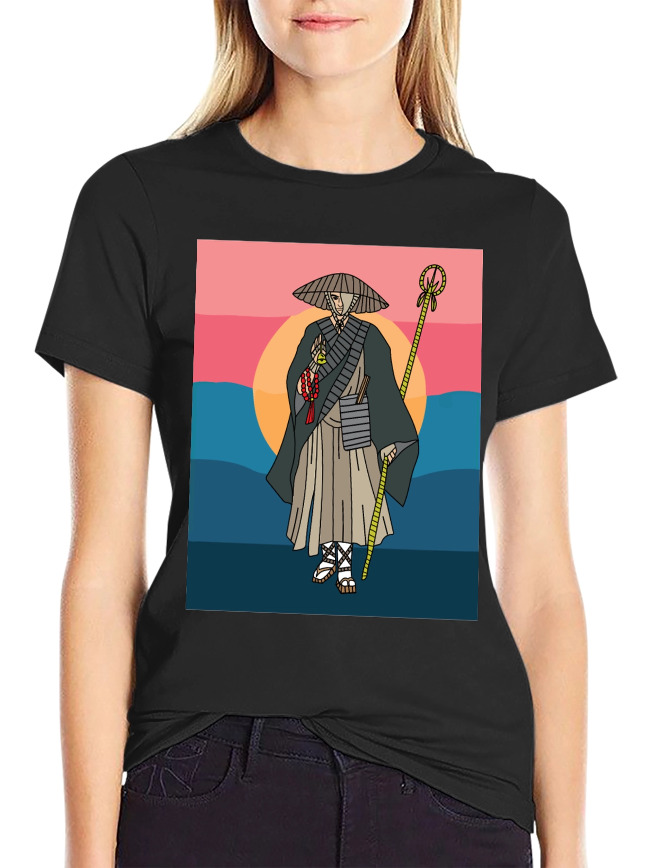Samurai Sunset Graphic T-Shirt - Unique Design Tee