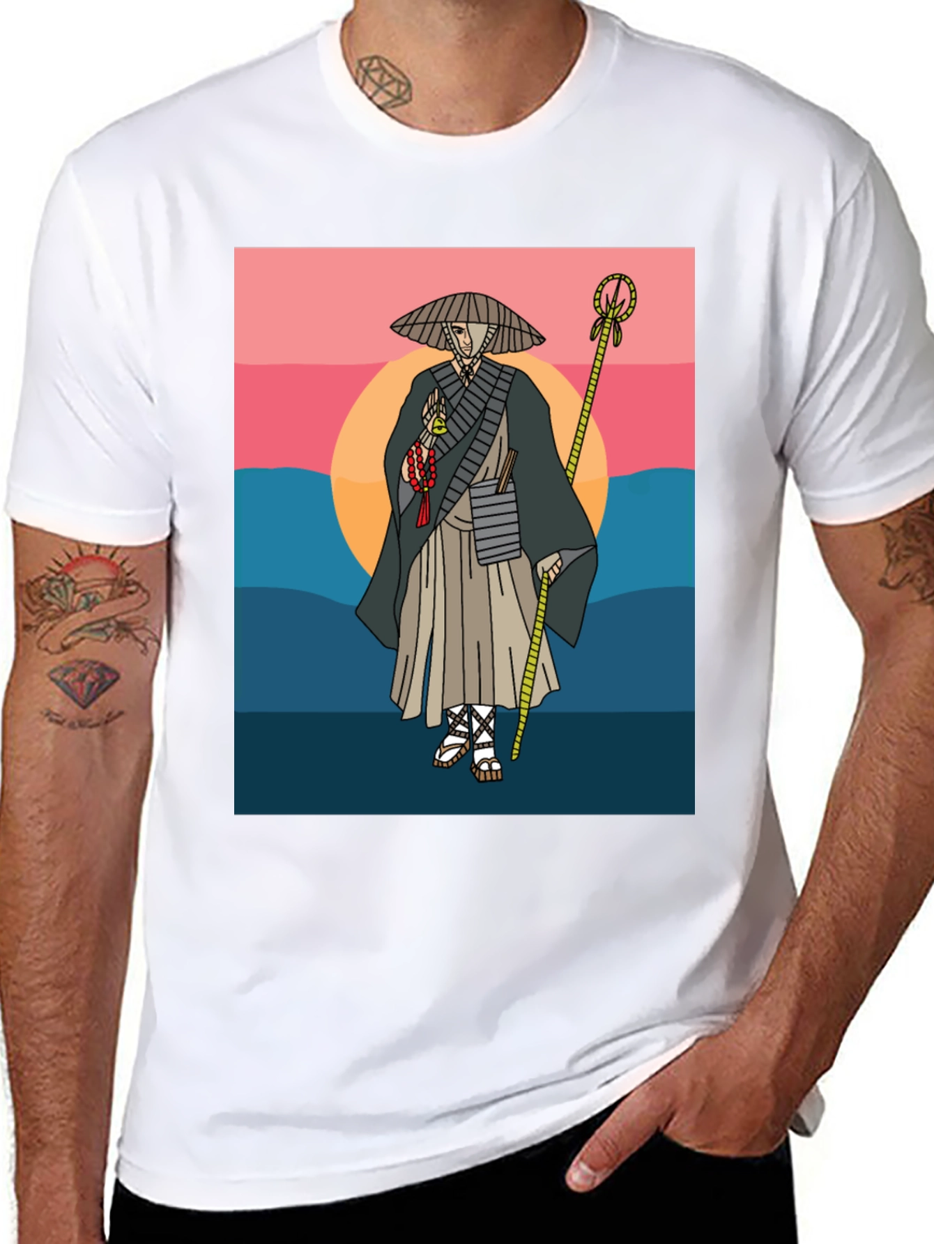 Samurai Sunset Graphic T-Shirt - Unique Design Tee