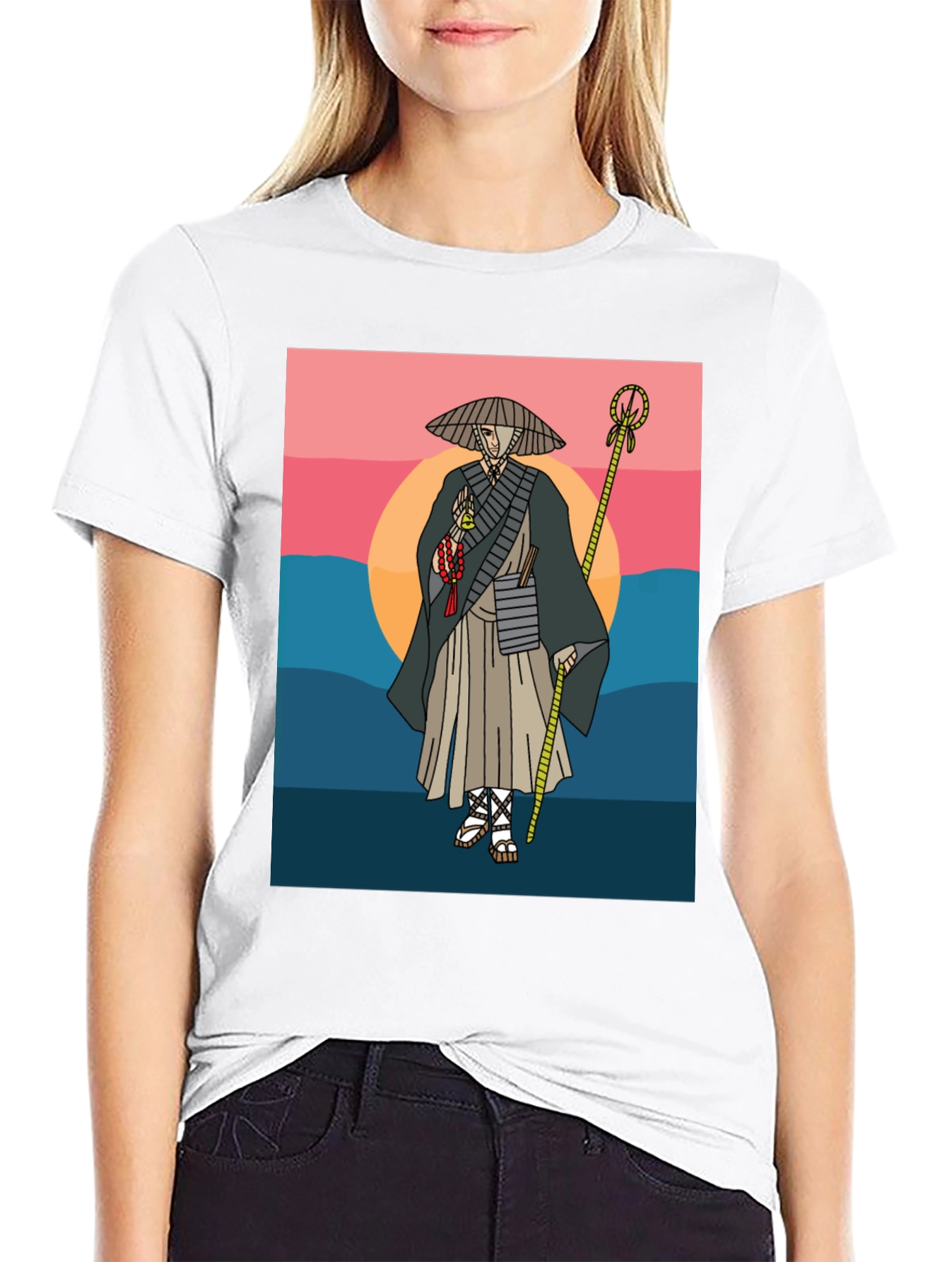 Samurai Sunset Graphic T-Shirt - Unique Design Tee