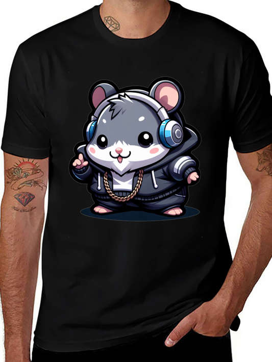 Cool Hamster Graphic Tee - Black