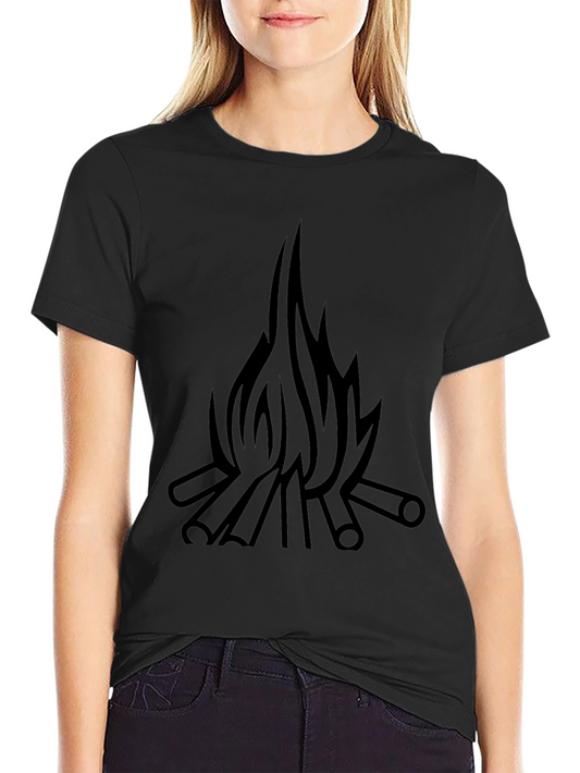 Campfire Graphic T-Shirt - Black Cotton Tee