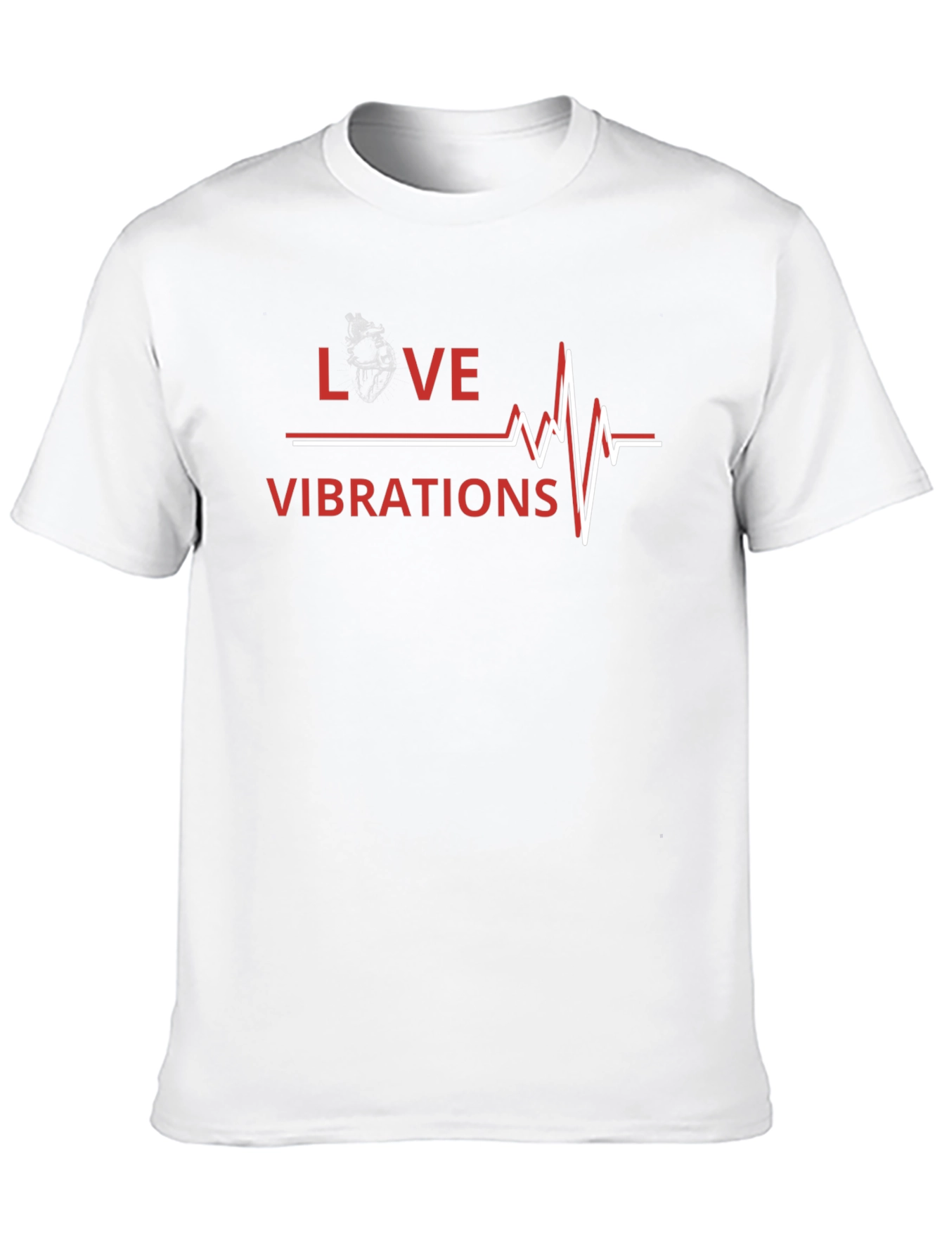 Love Vibrations Graphic Tee - Trendy Heartbeat Design