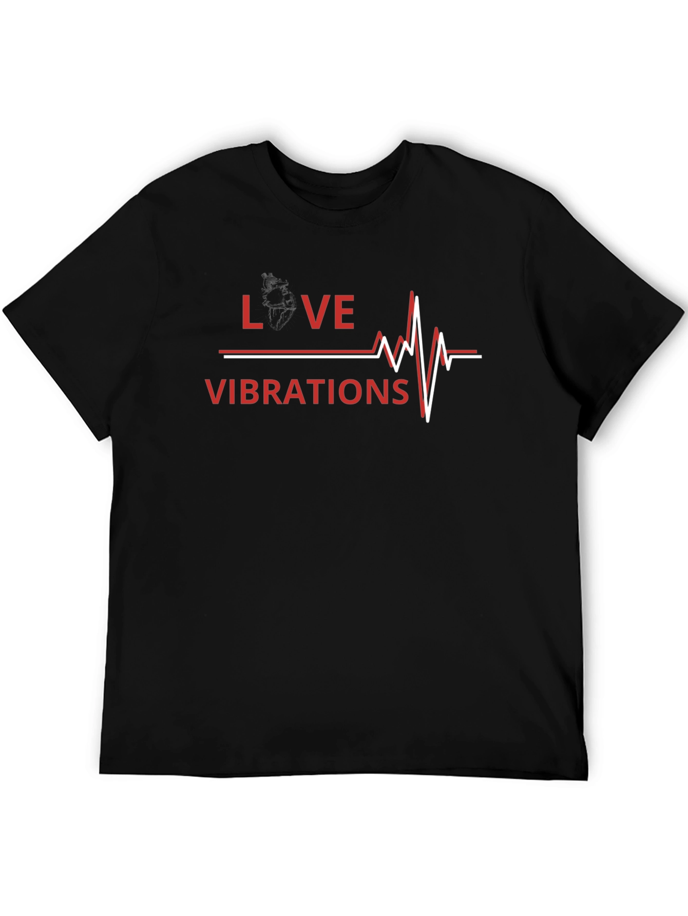 Love Vibrations Graphic Tee - Trendy Heartbeat Design
