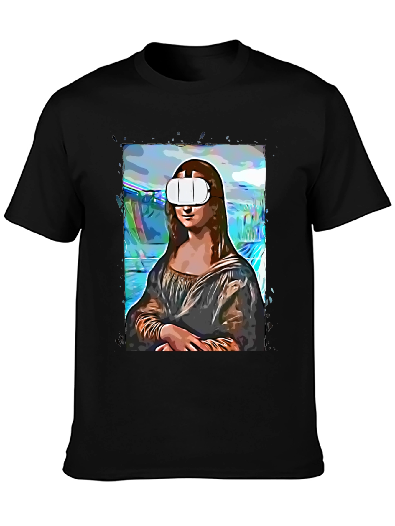 Mona Lisa VR Headset Graphic T-Shirt
