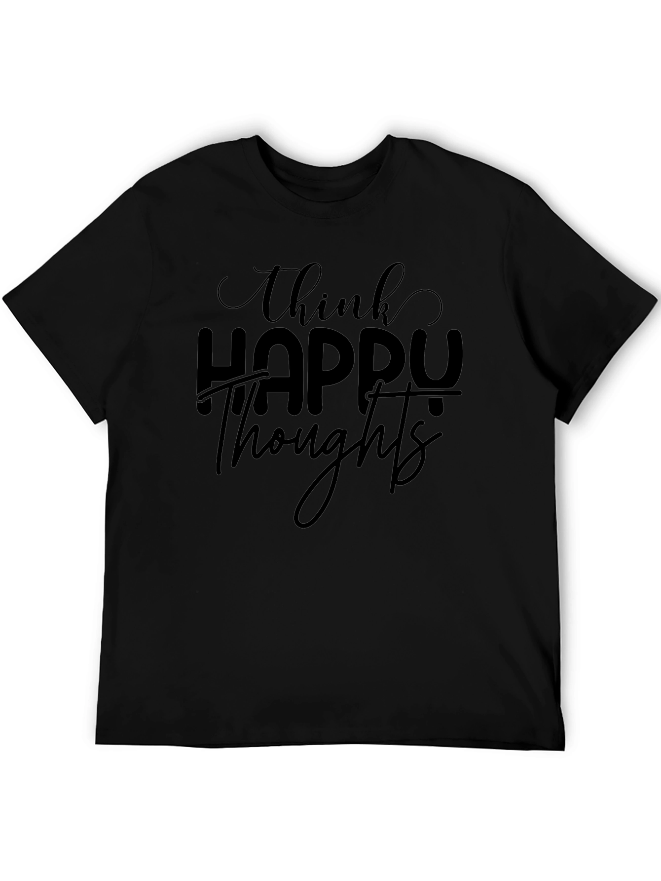 Think Happy Thoughts Black Graphic Tee