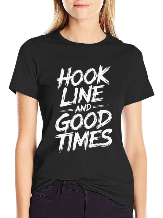 Hook Line and Good Times Graphic Tee - Black