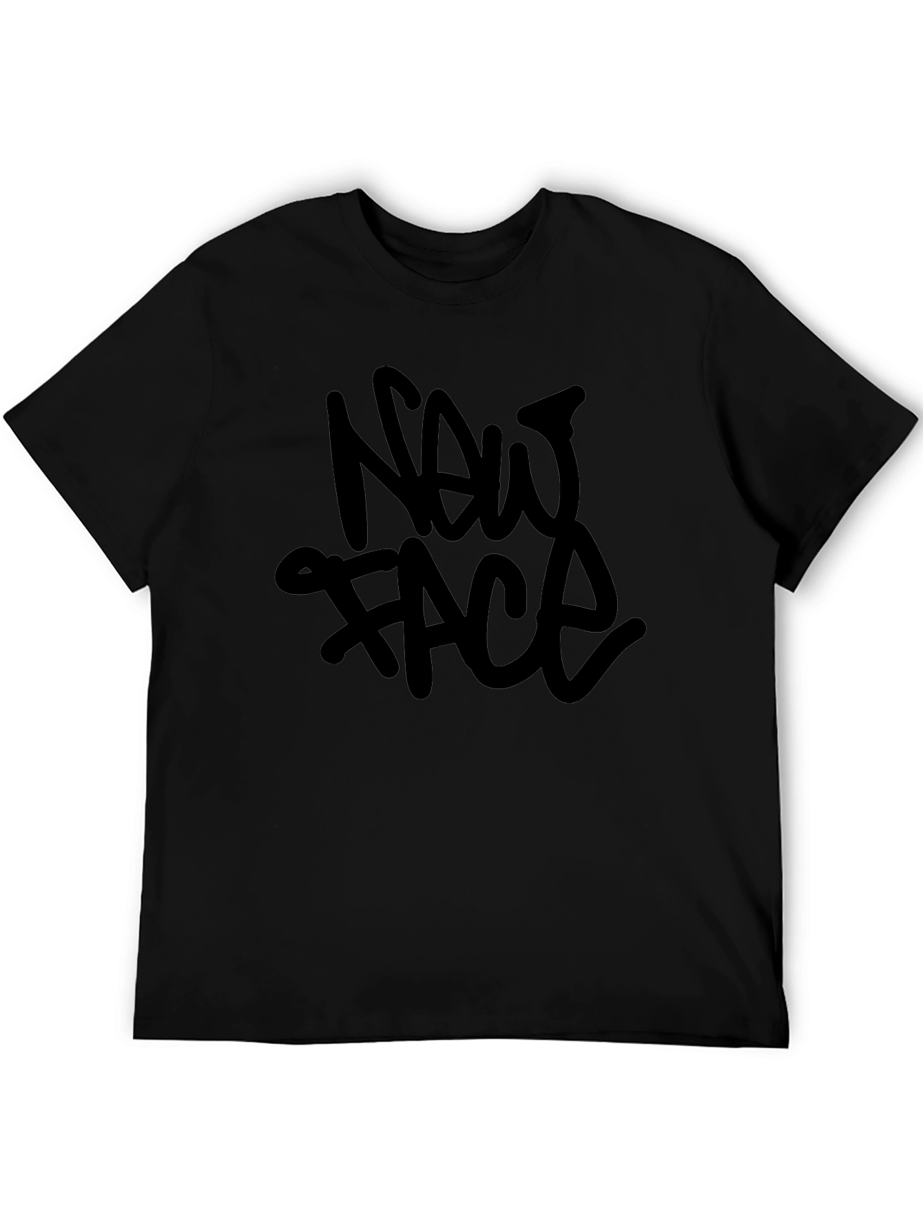 New Face Black Graphic T-Shirt