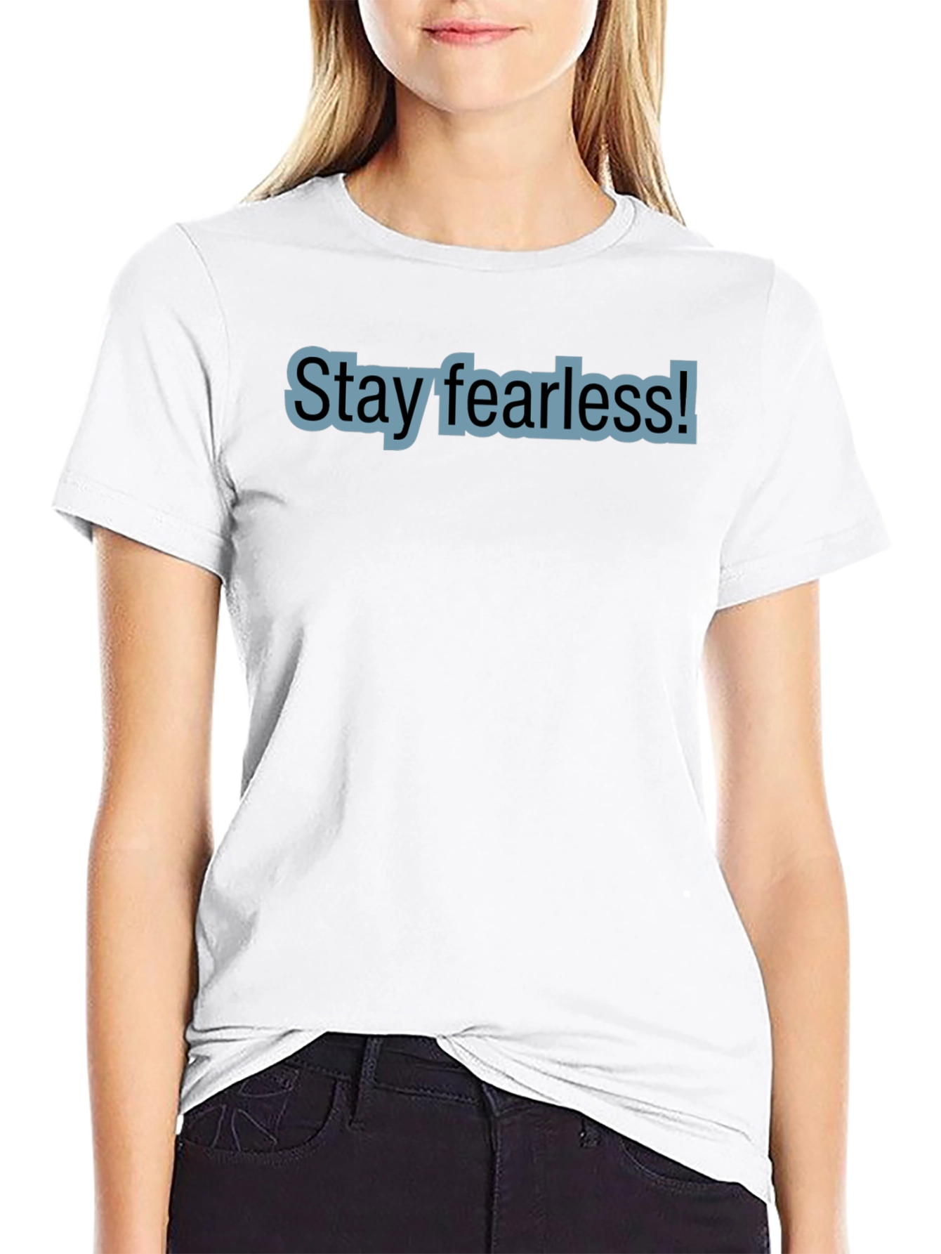 Stay Fearless Black Cotton Tee