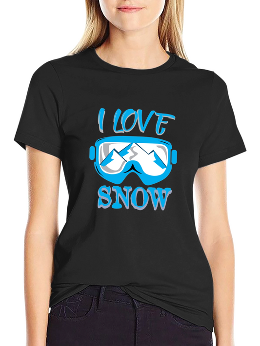 I Love Snow T-Shirt Winter Sports Apparel Ski Goggles Design