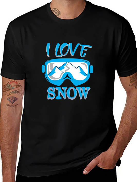 I Love Snow T-Shirt Winter Sports Apparel Ski Goggles Design