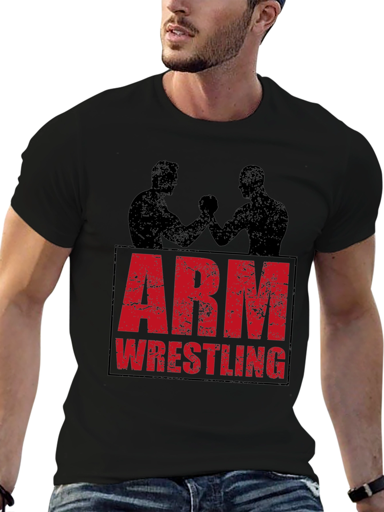 Arm Wrestling Graphic Tee - Black T-Shirt