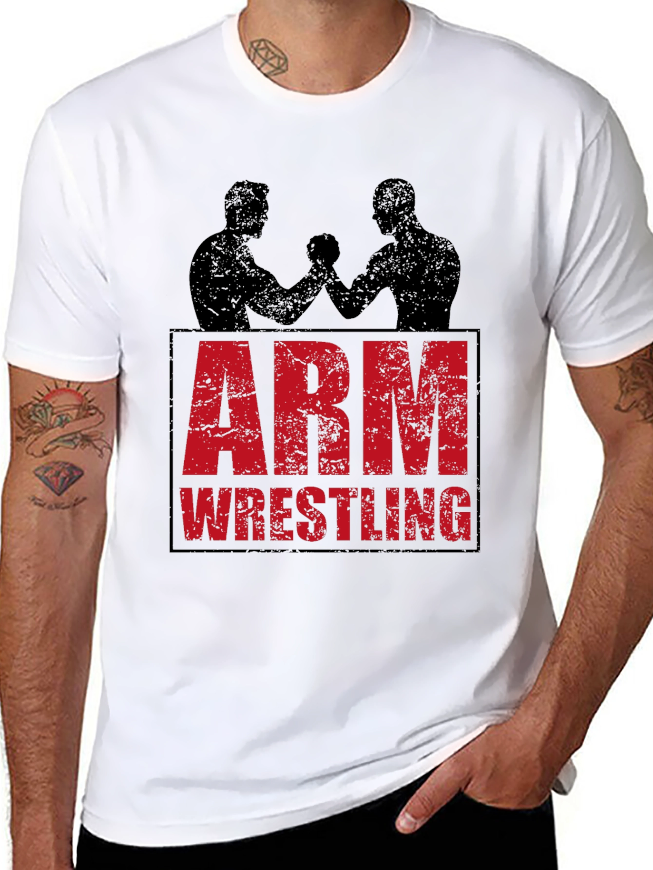Arm Wrestling Graphic Tee - Black T-Shirt