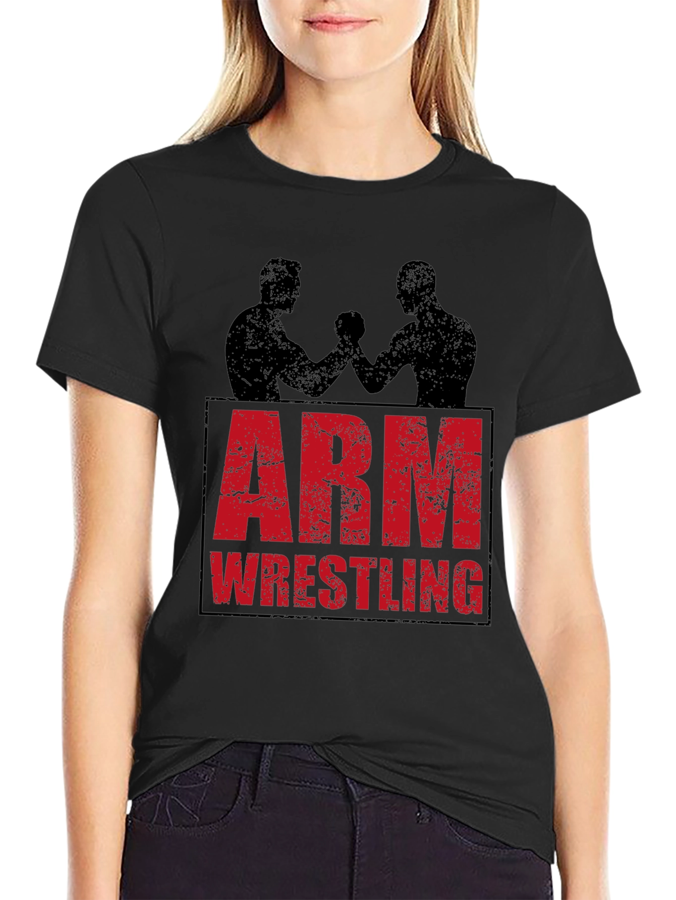 Arm Wrestling Graphic Tee - Black T-Shirt
