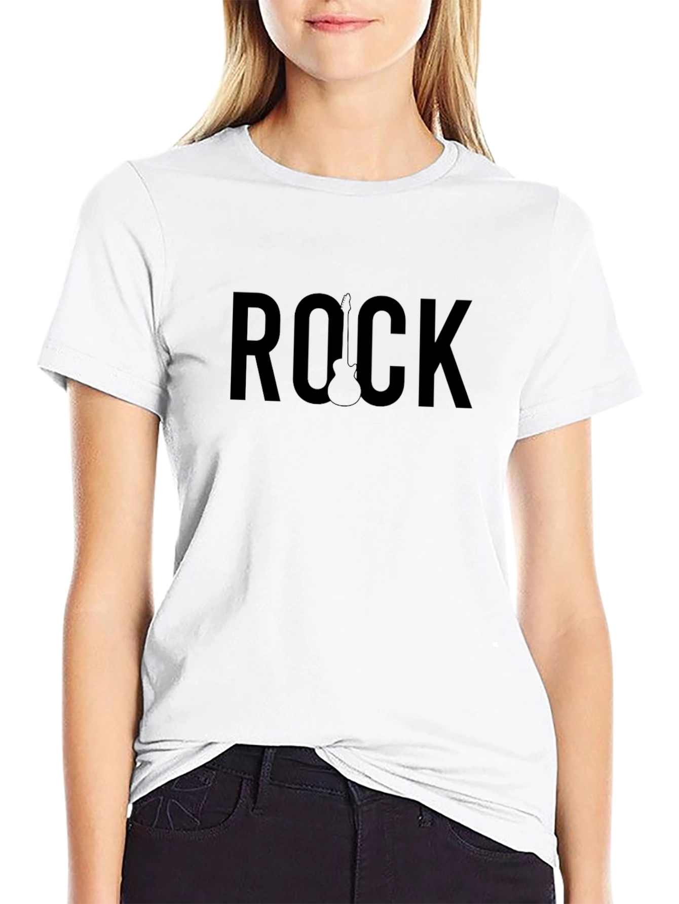 Rock Guitar Graphic T-Shirt - Classic Crew Neck Tee