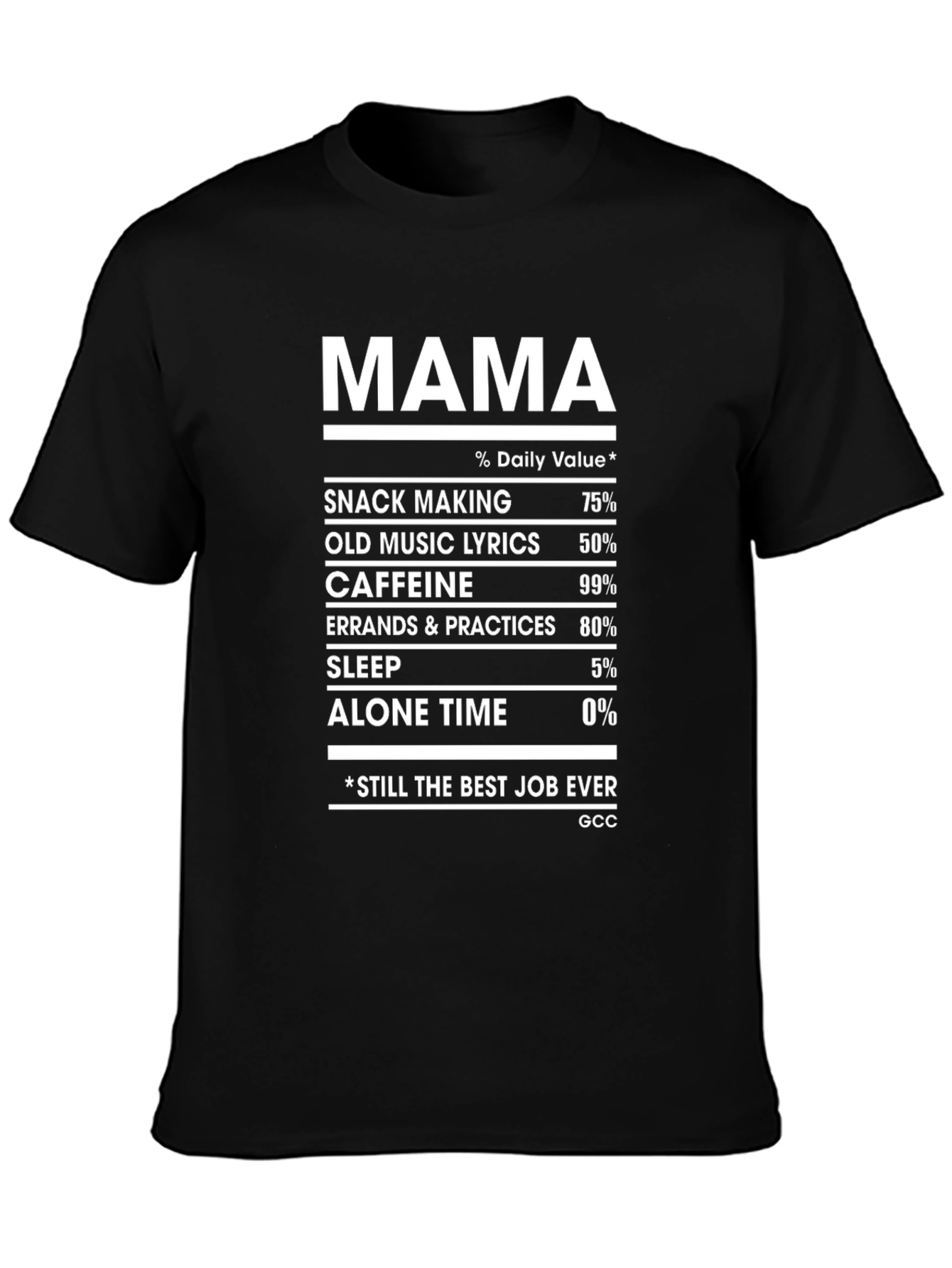 Mama Nutrition Facts Graphic T-Shirt