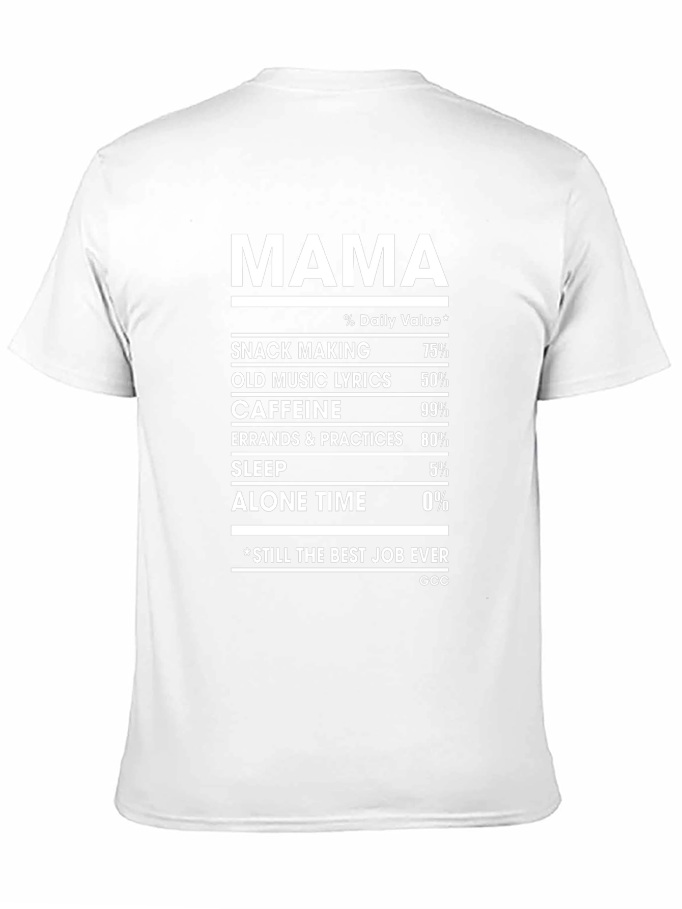 Mama Nutrition Facts Graphic T-Shirt