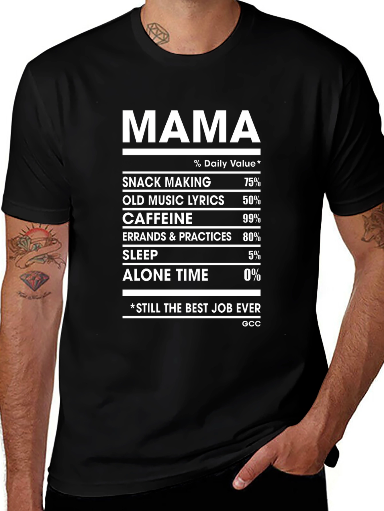 Mama Nutrition Facts Graphic T-Shirt