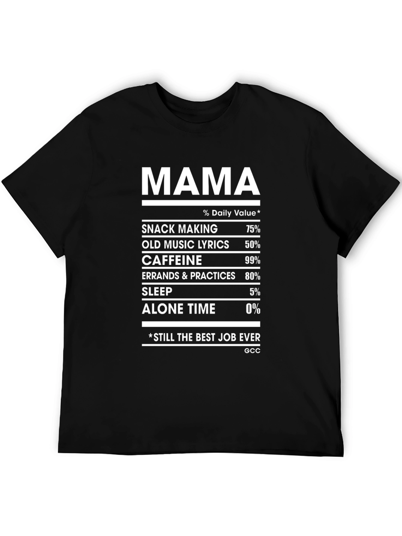 Mama Nutrition Facts Graphic T-Shirt