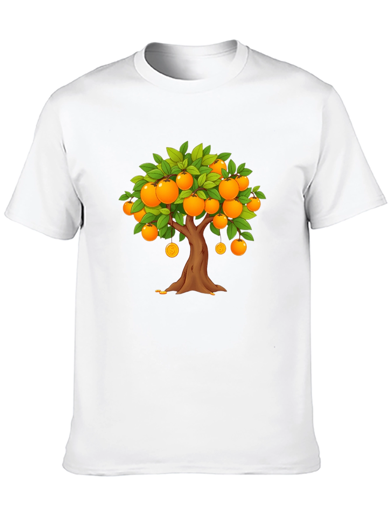 Orange Tree Graphic Print Black T-Shirt