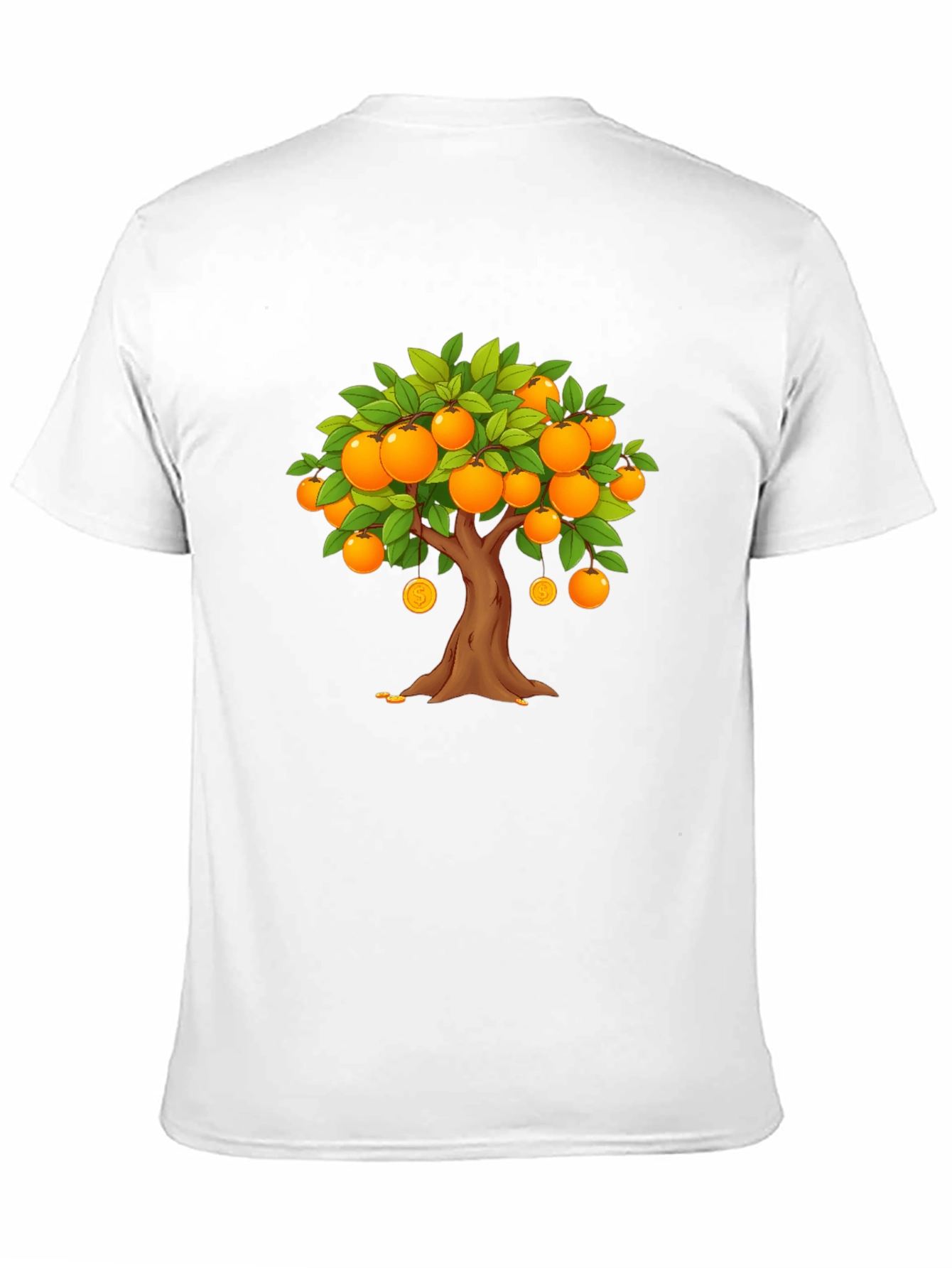Orange Tree Graphic Print Black T-Shirt