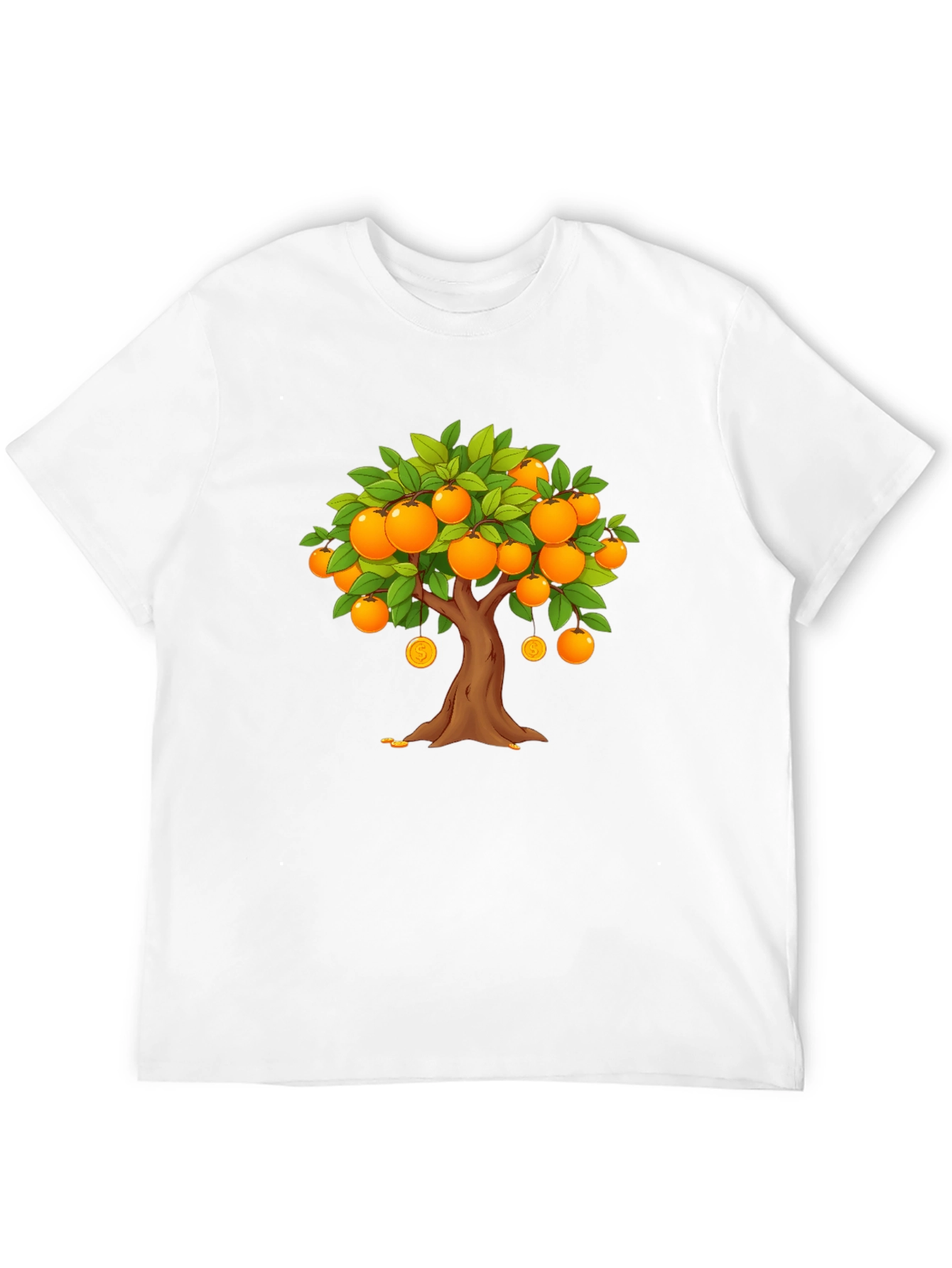Orange Tree Graphic Print Black T-Shirt