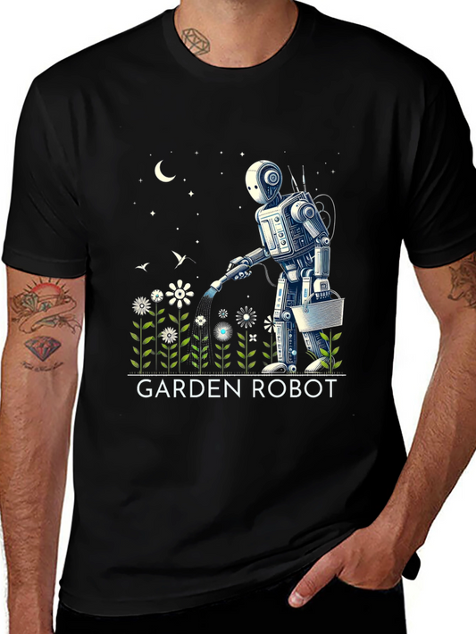Garden Robot Graphic Tee - Unique Design