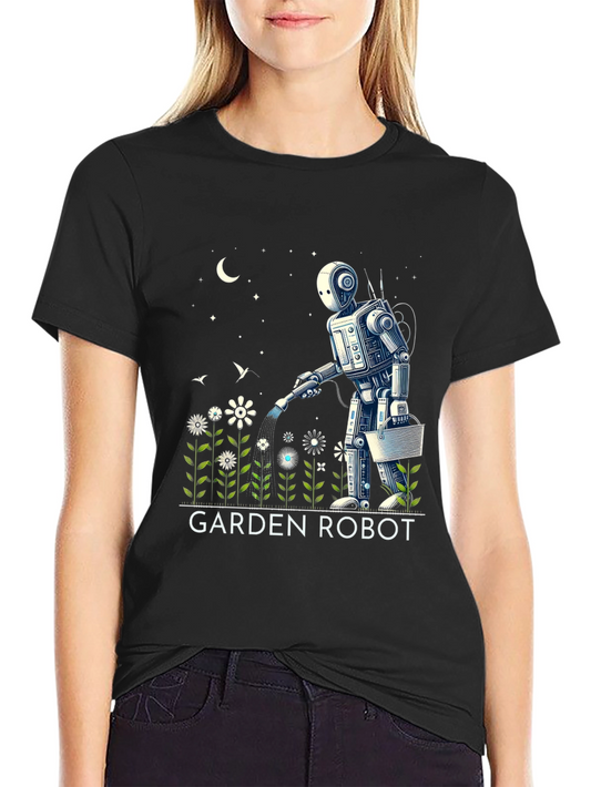 Garden Robot Graphic Tee - Unique Design