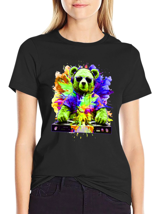 DJ Bear Graphic Tee - Cool & Colorful Design
