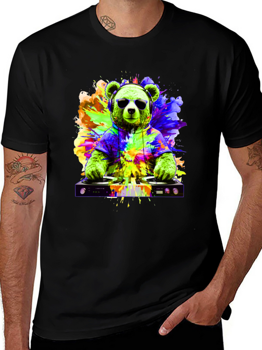 DJ Bear Graphic Tee - Cool & Colorful Design