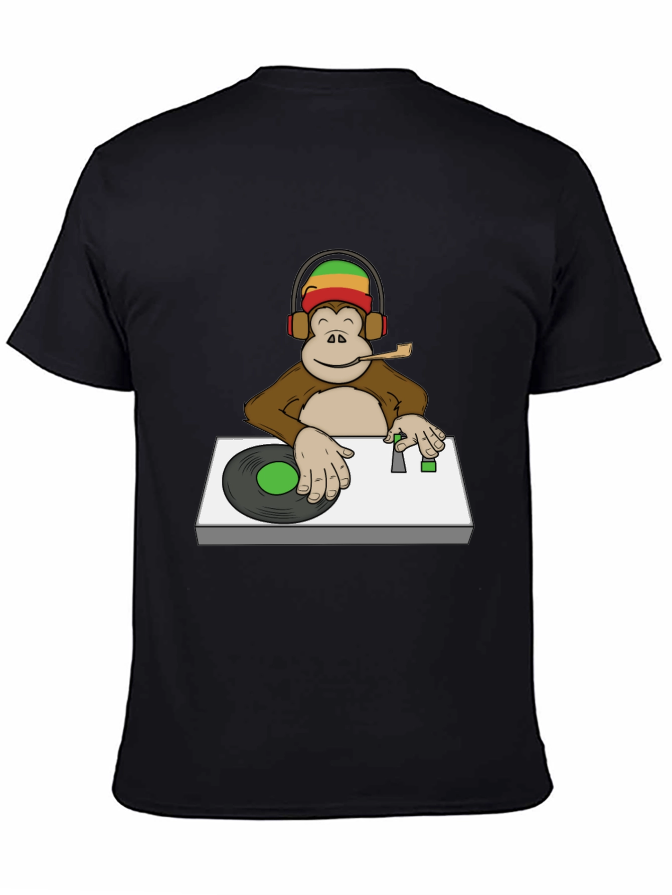 DJ Monkey Graphic Tee - Rastafarian Vibe