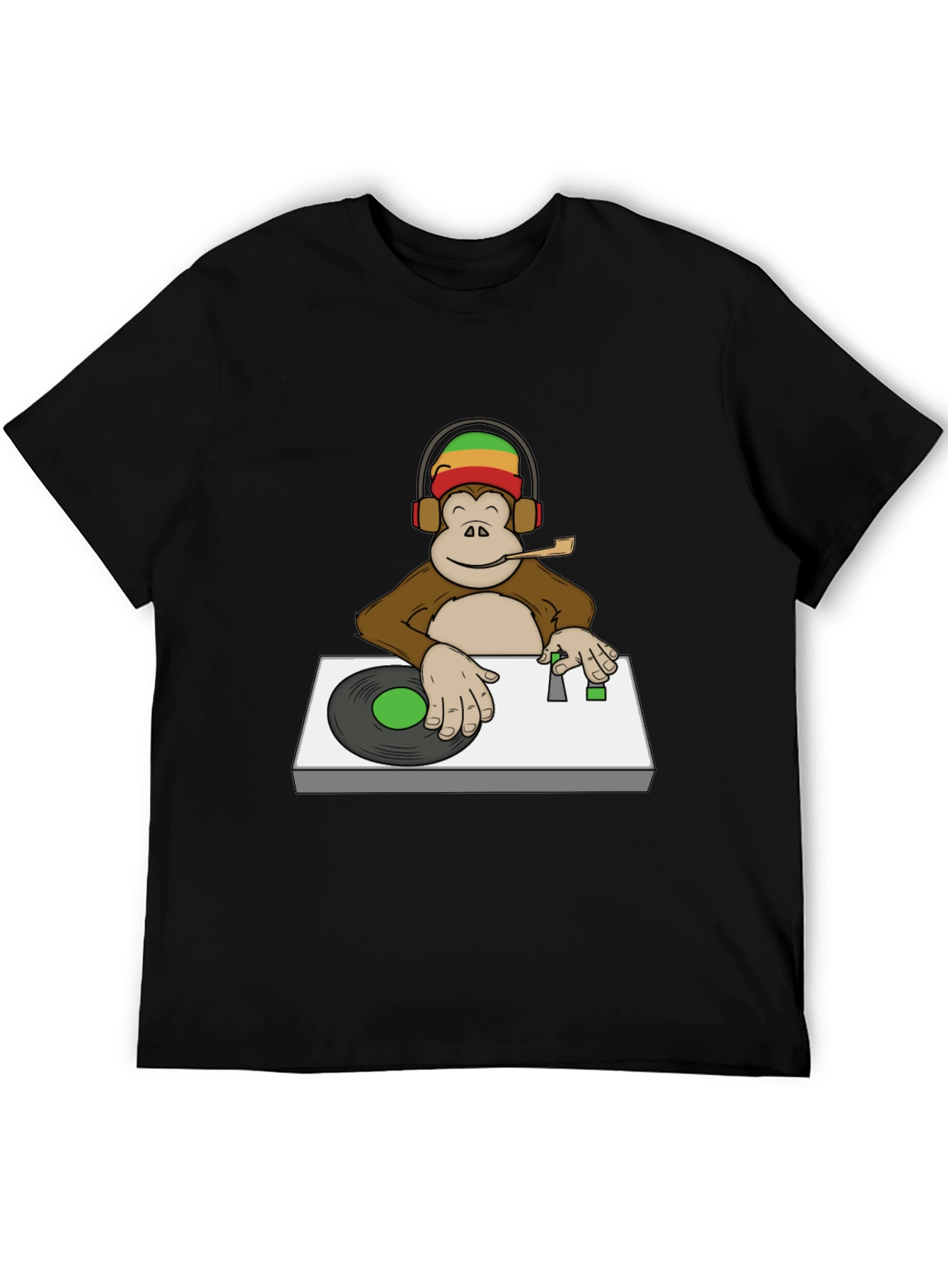 DJ Monkey Graphic Tee - Rastafarian Vibe