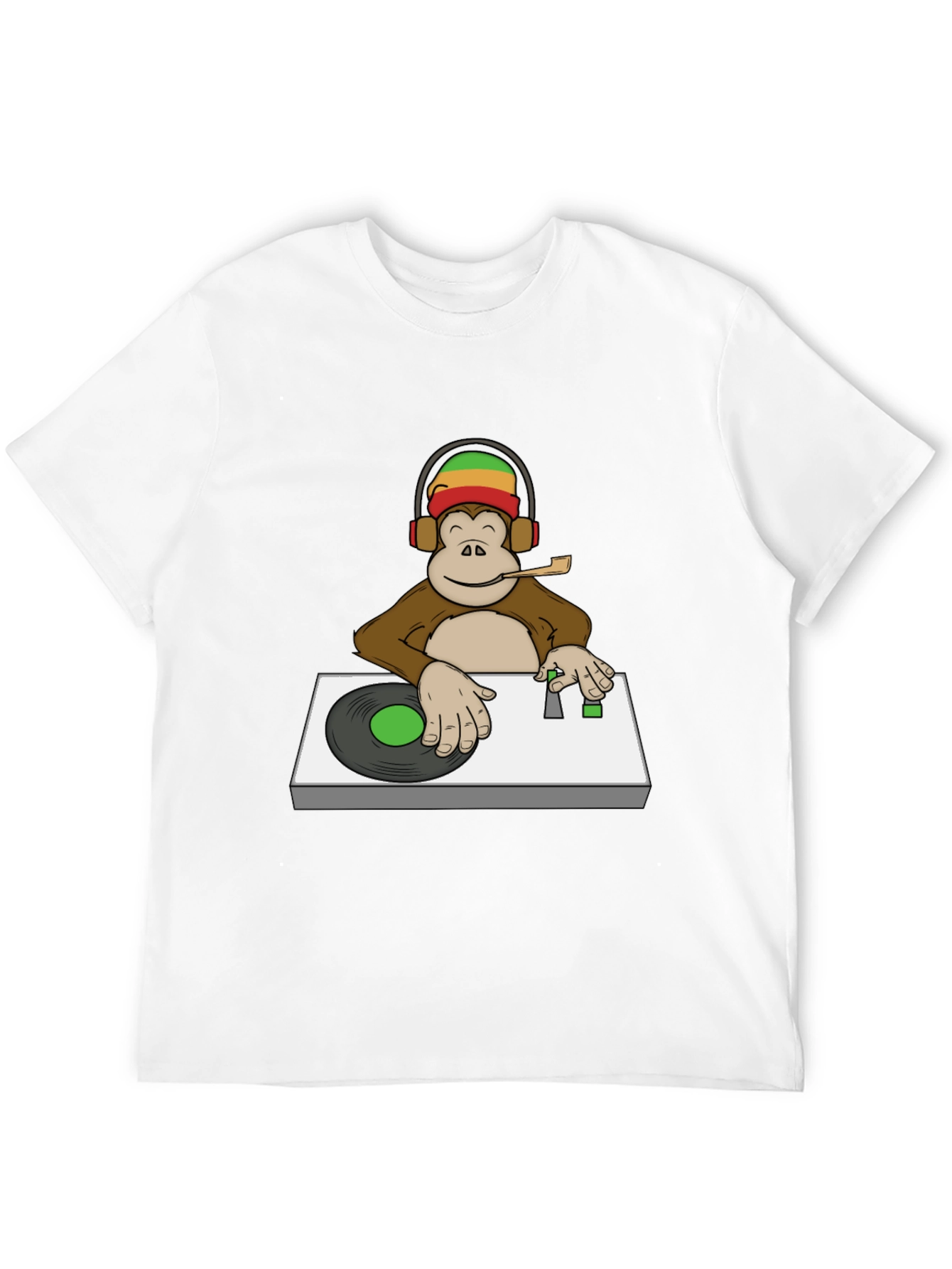 DJ Monkey Graphic Tee - Rastafarian Vibe