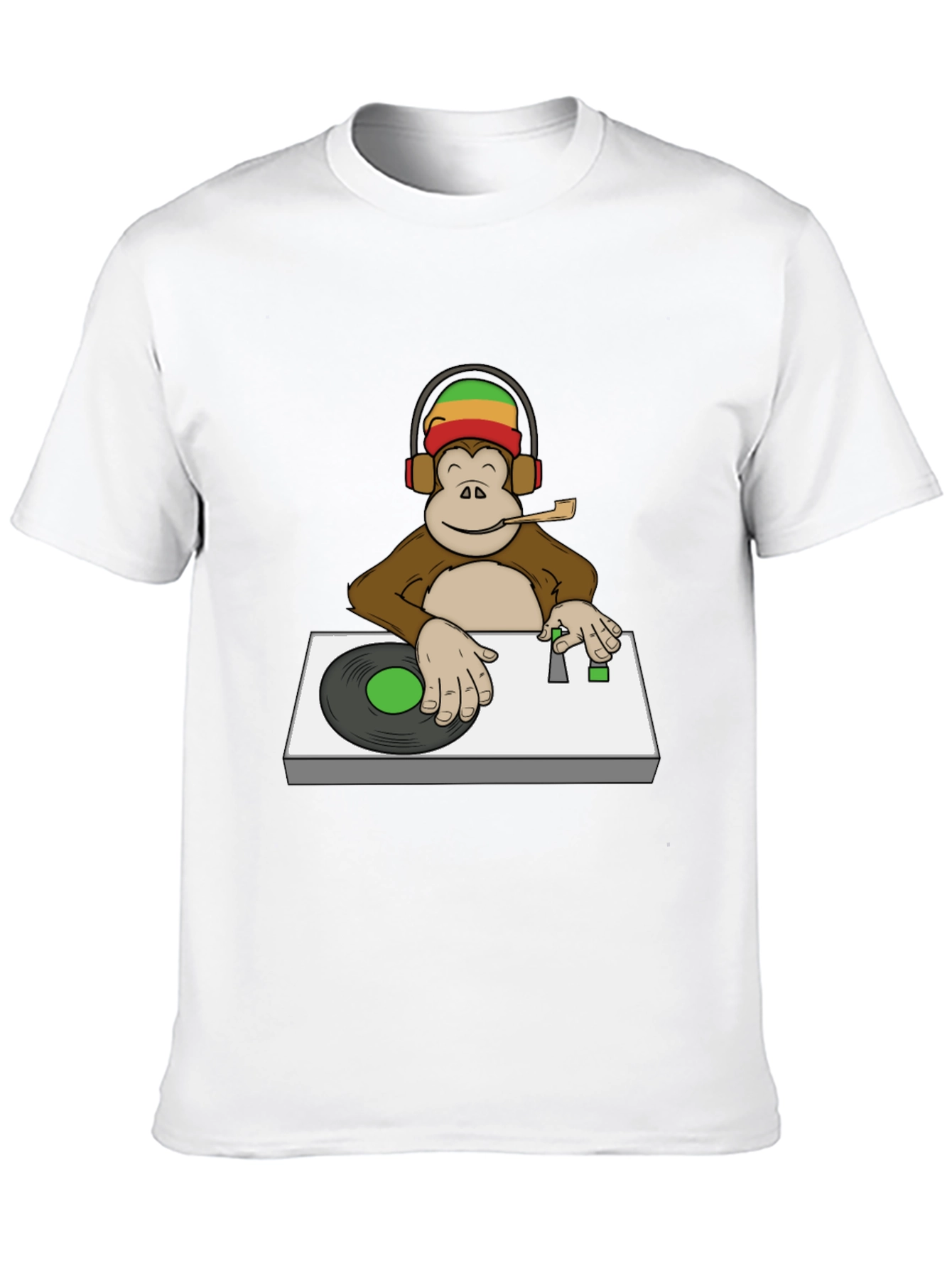 DJ Monkey Graphic Tee - Rastafarian Vibe