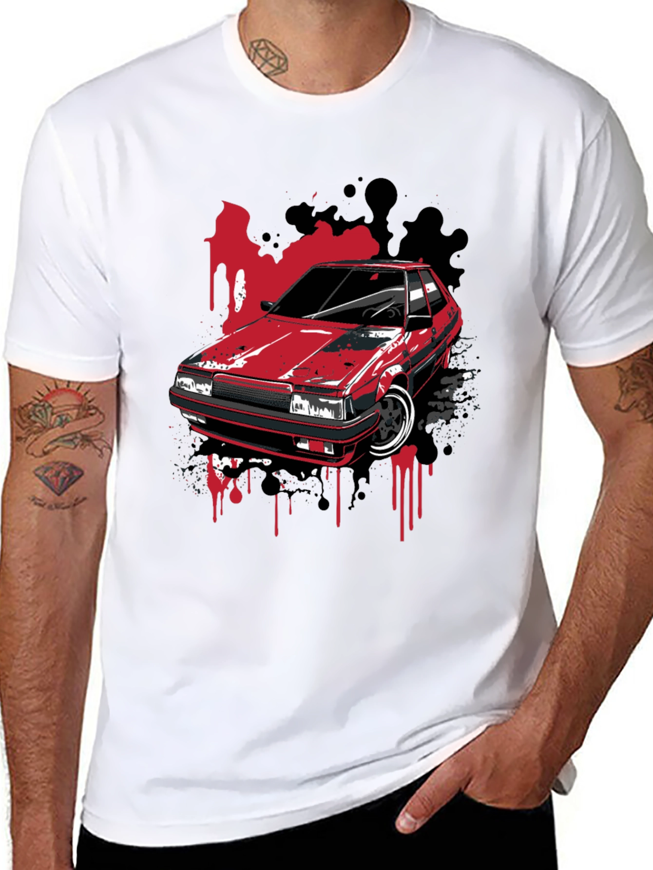 Red Car Graphic Tee - Classic Automotive Style