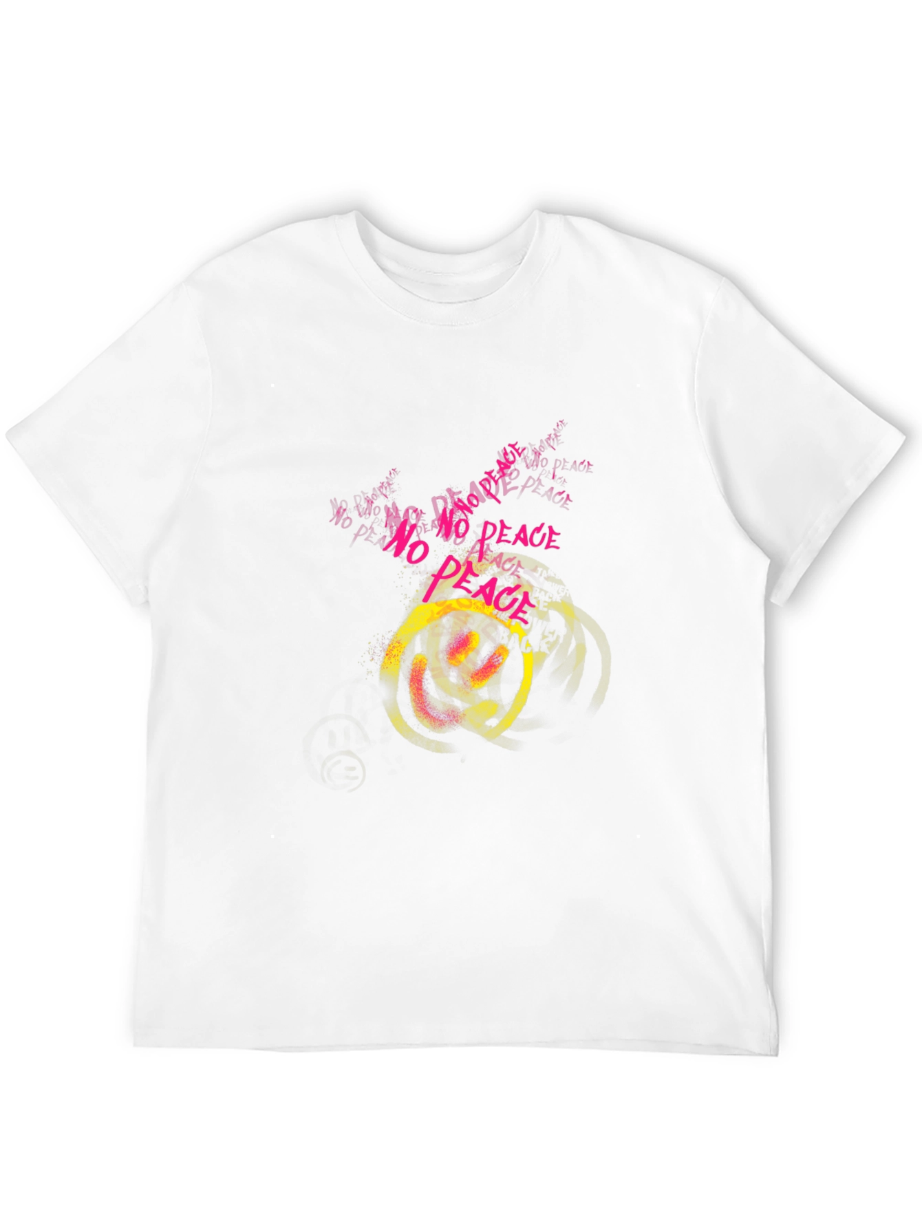 Edgy Graphic Print T-Shirt - No Peace