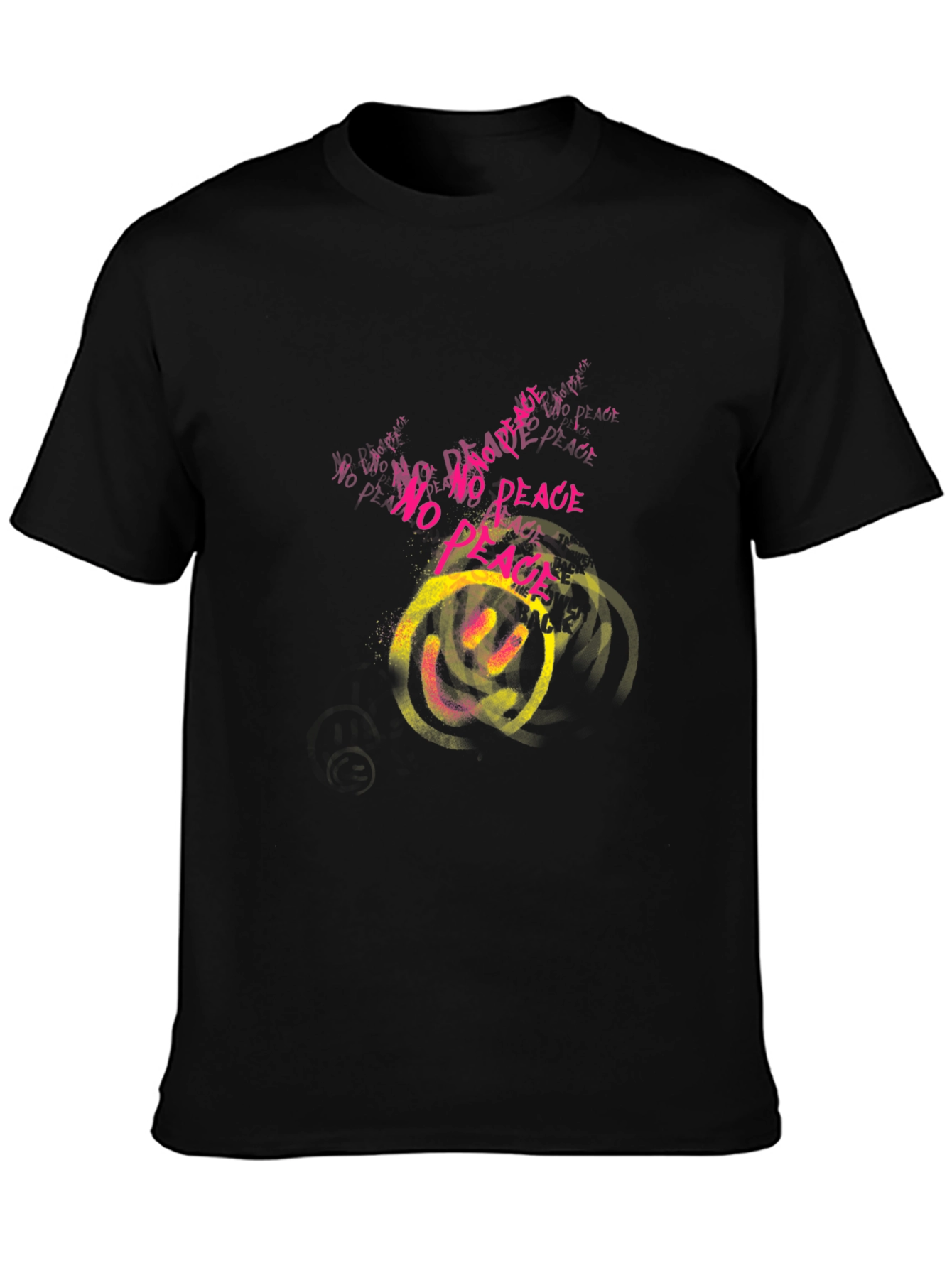 Edgy Graphic Print T-Shirt - No Peace