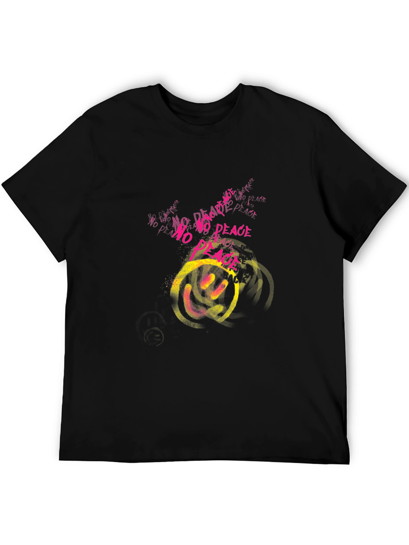 Edgy Graphic Print T-Shirt - No Peace