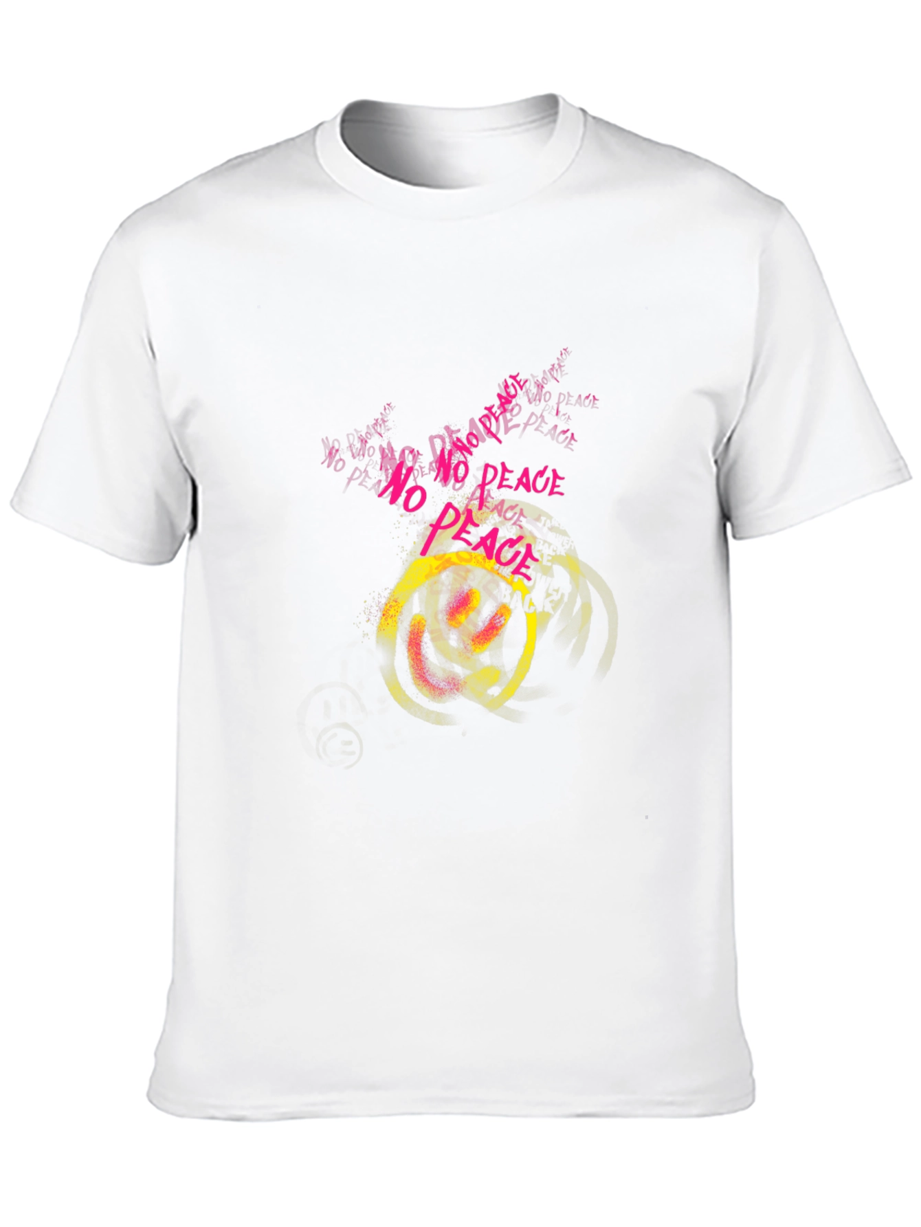Edgy Graphic Print T-Shirt - No Peace