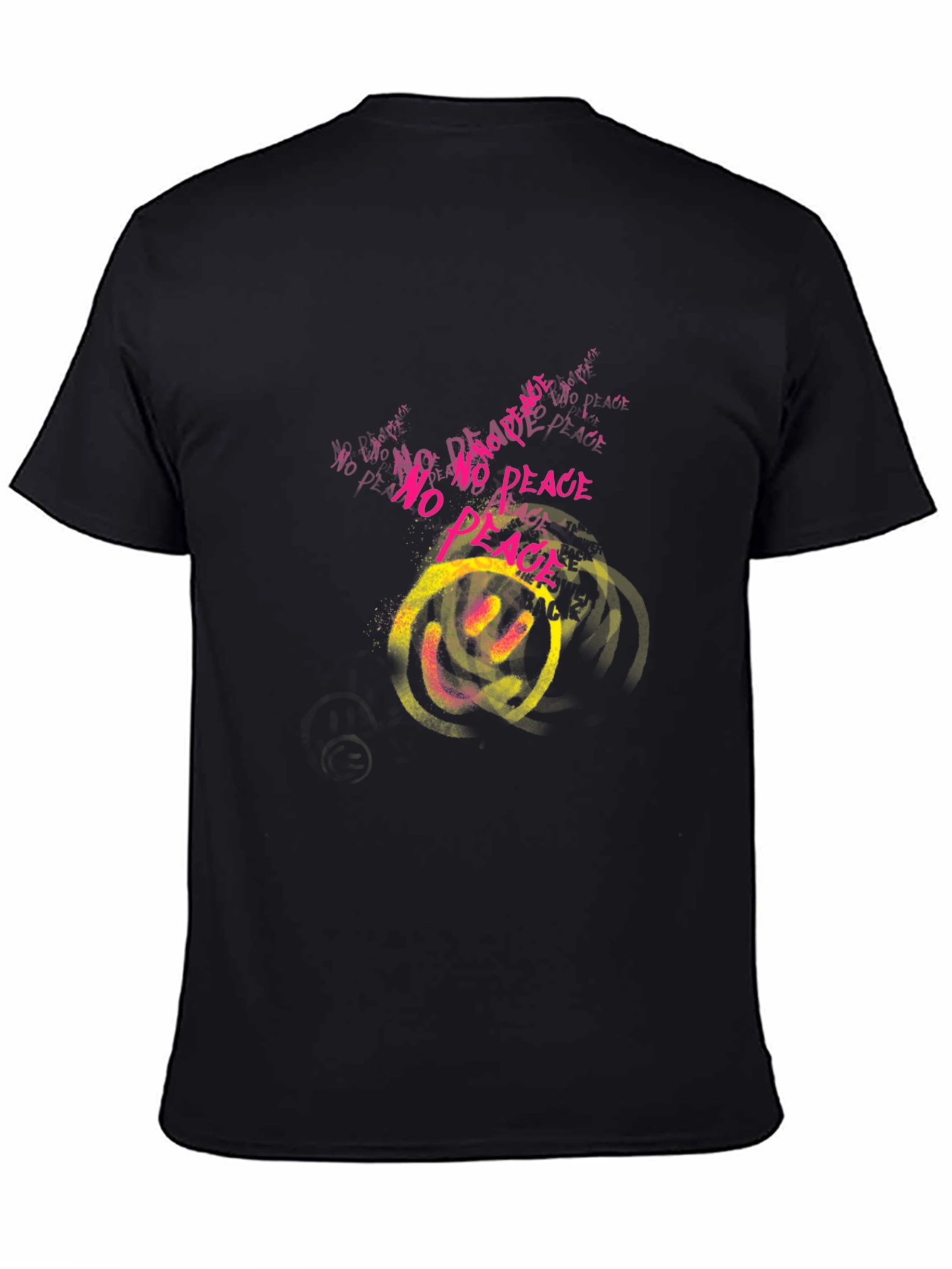 Edgy Graphic Print T-Shirt - No Peace