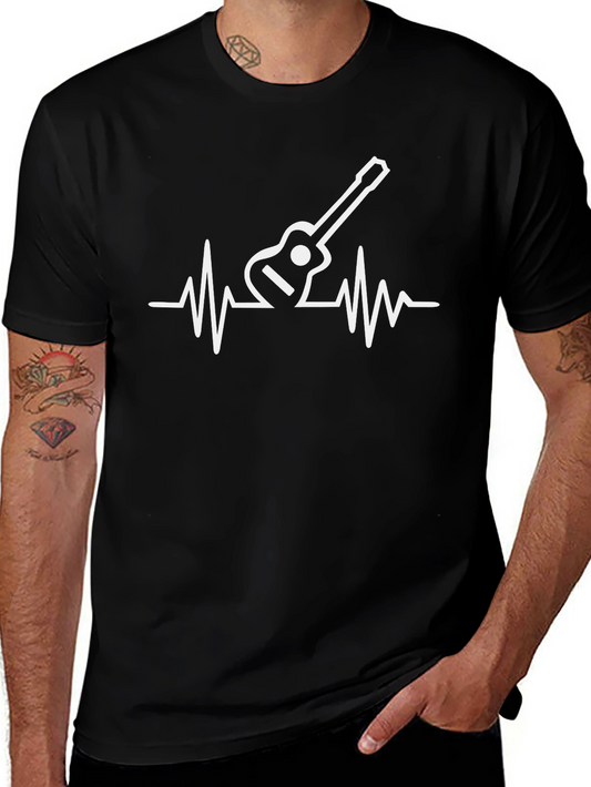 Guitar Heartbeat Graphic Tee - Musicians T-Shirt