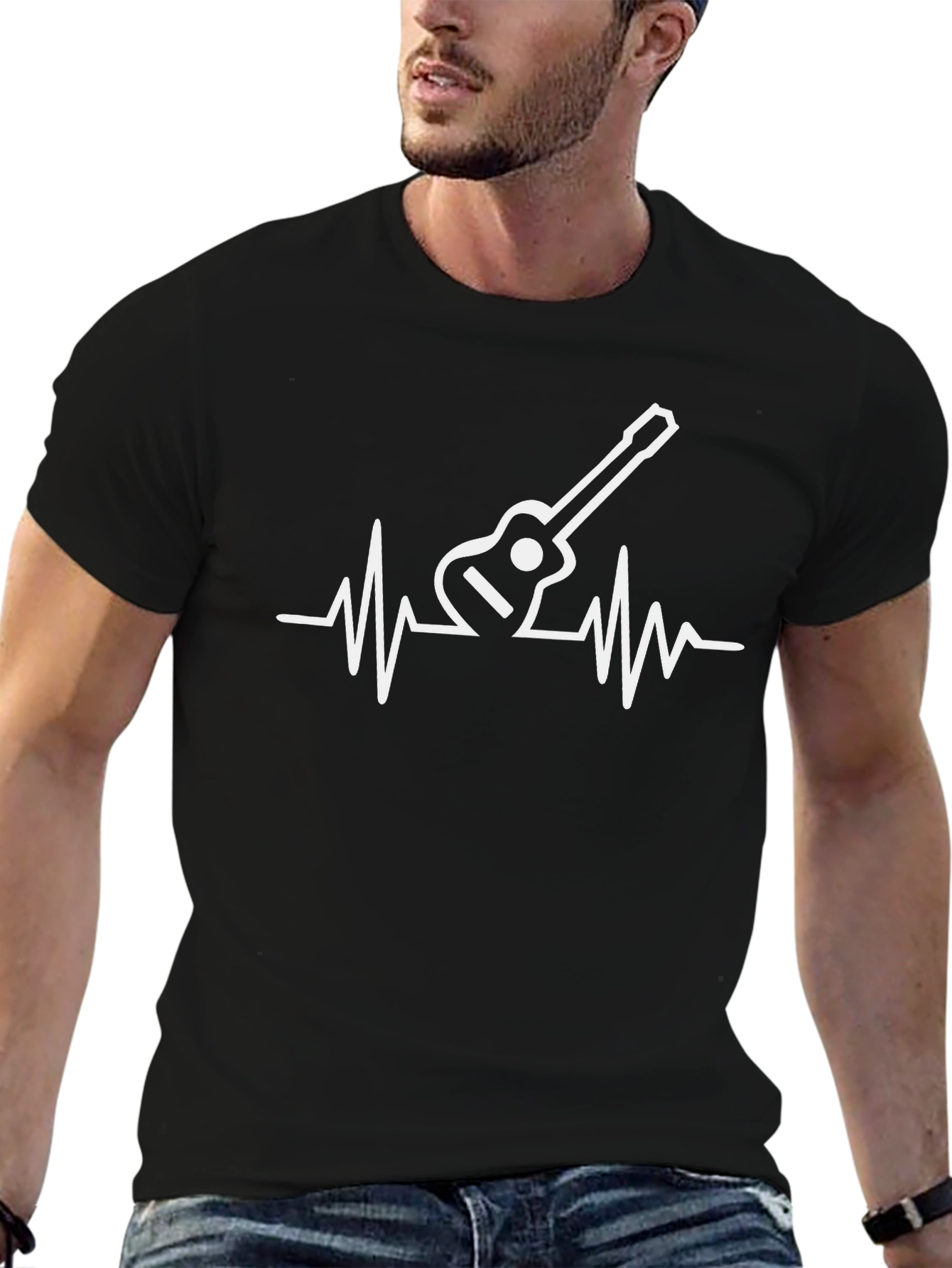 Guitar Heartbeat Graphic Tee - Musicians T-Shirt