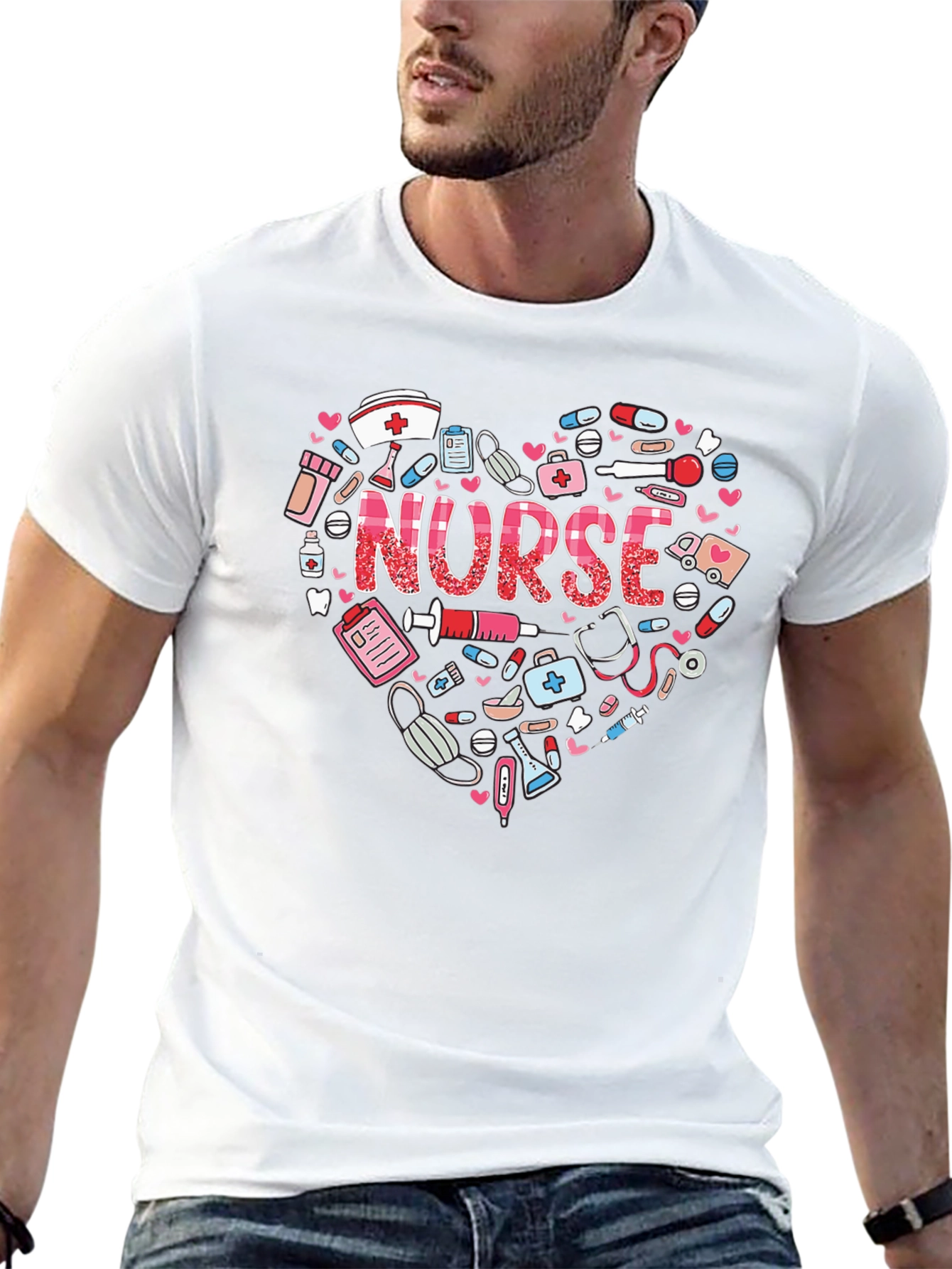 Nurse Heart Graphic T-Shirt - Healthcare Hero Appreciation