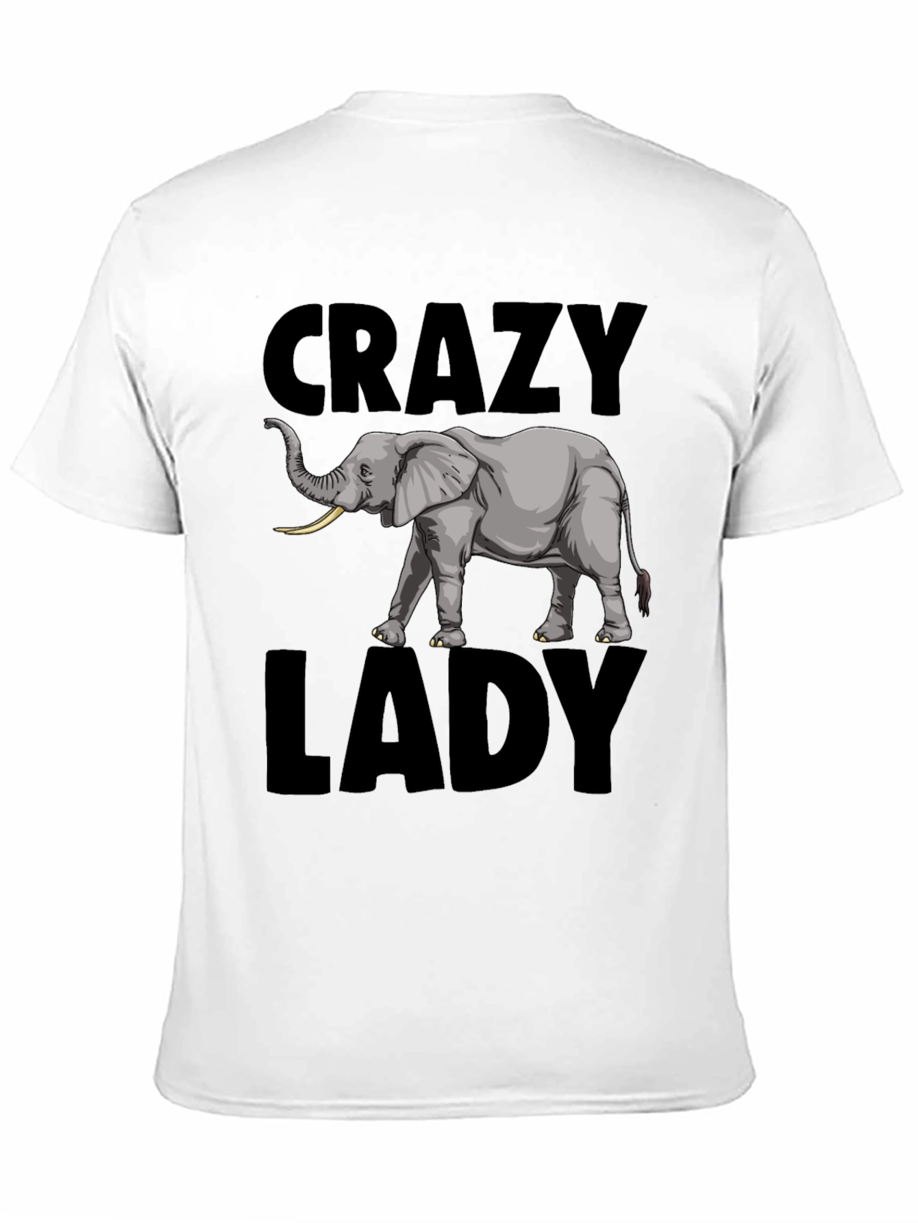 Crazy Elephant Lady Graphic Tee - Black