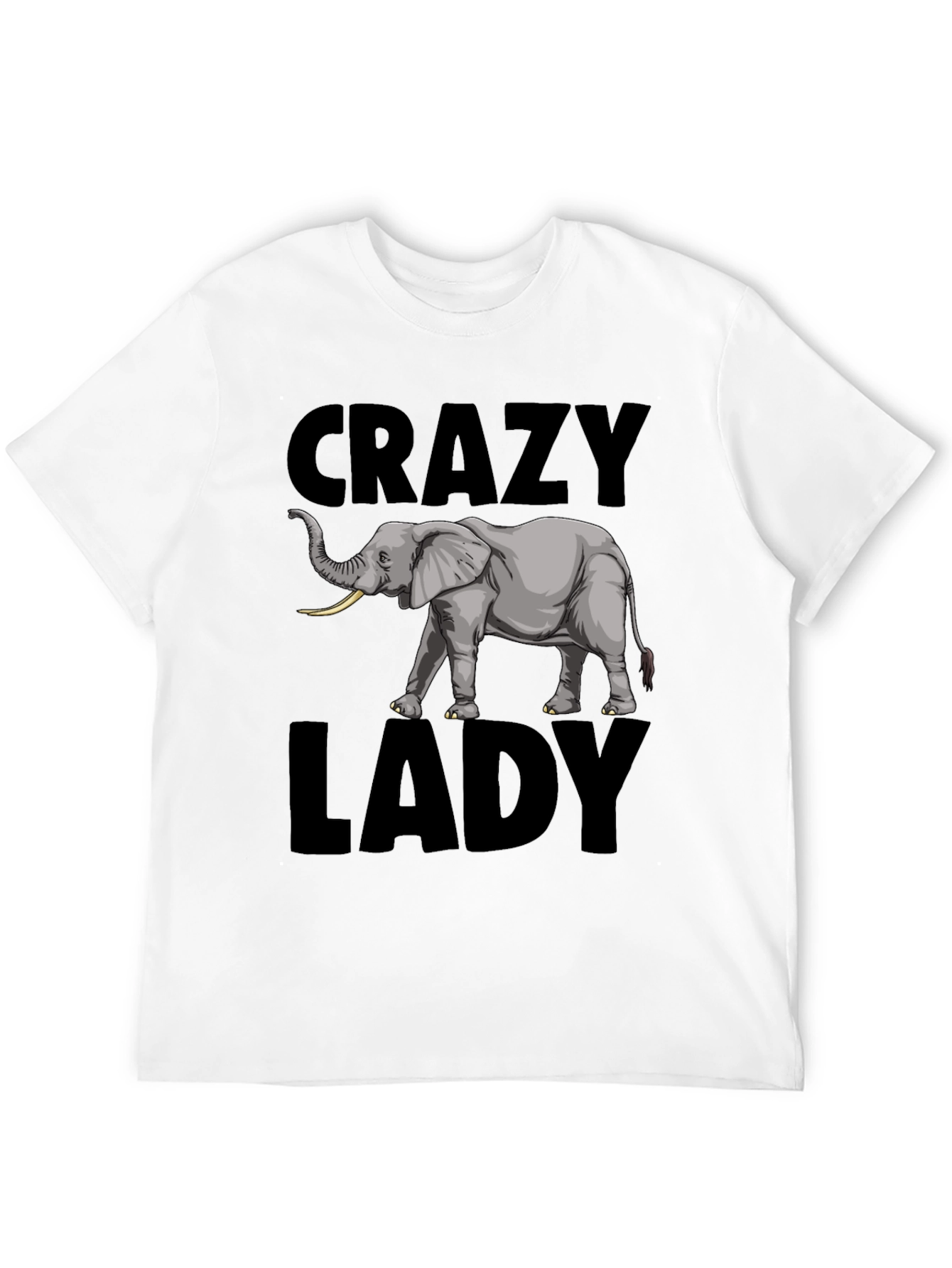 Crazy Elephant Lady Graphic Tee - Black