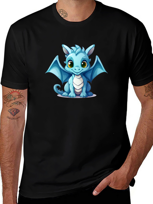 Cute Dragon Graphic T-Shirt - Black