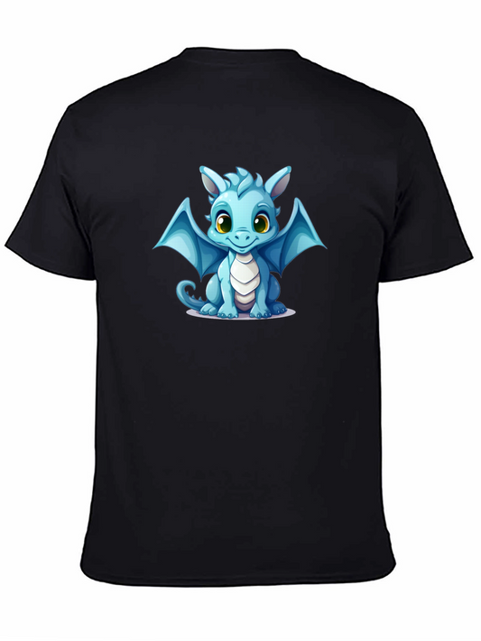 Cute Dragon Graphic T-Shirt - Black