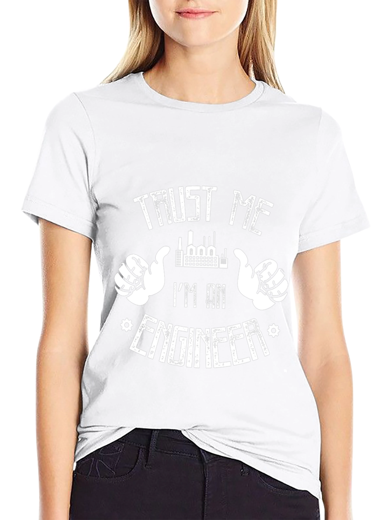 Trust Me Im An Engineer Black Graphic T-Shirt